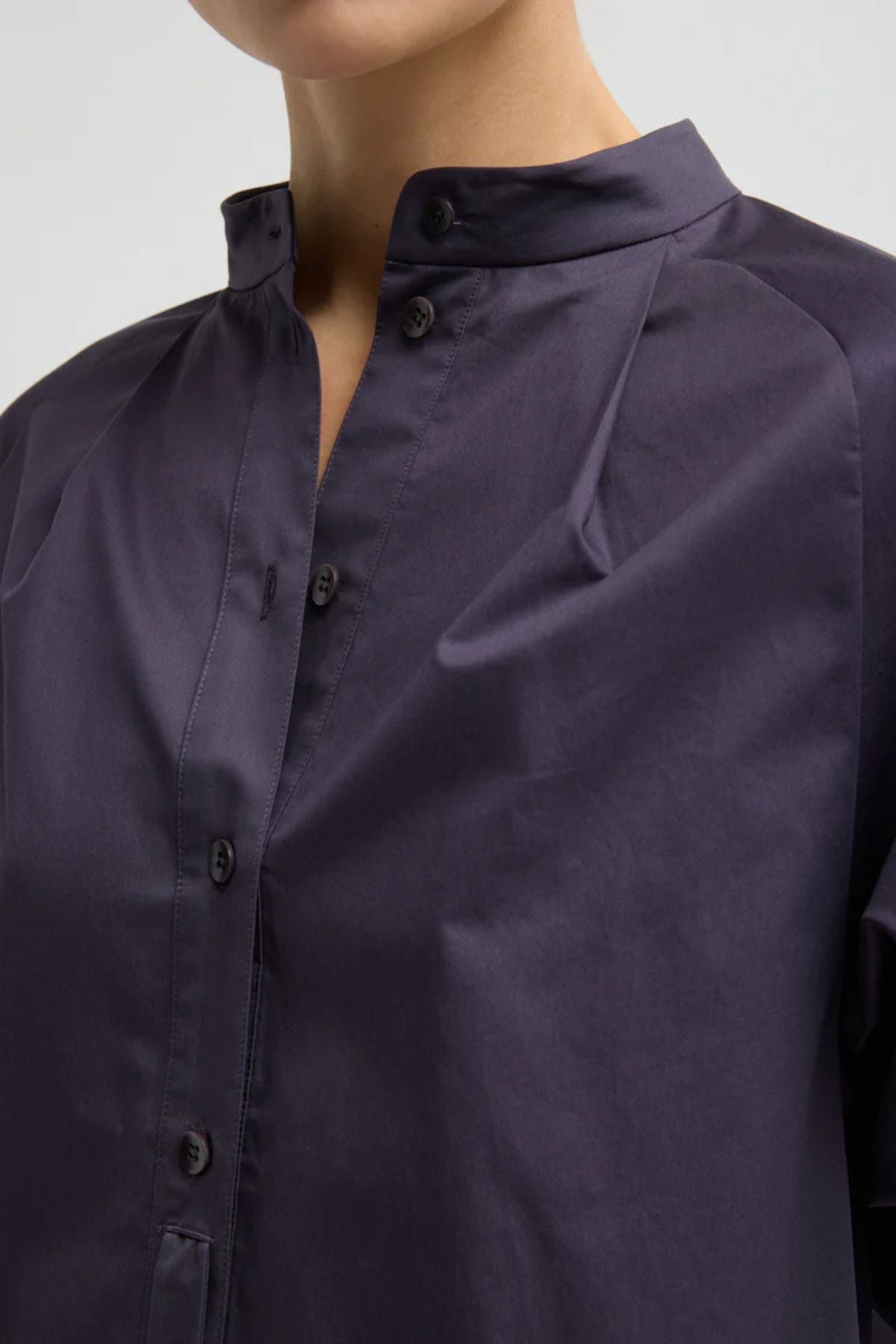 Tibi Maxi Shirtdress - Eggplant