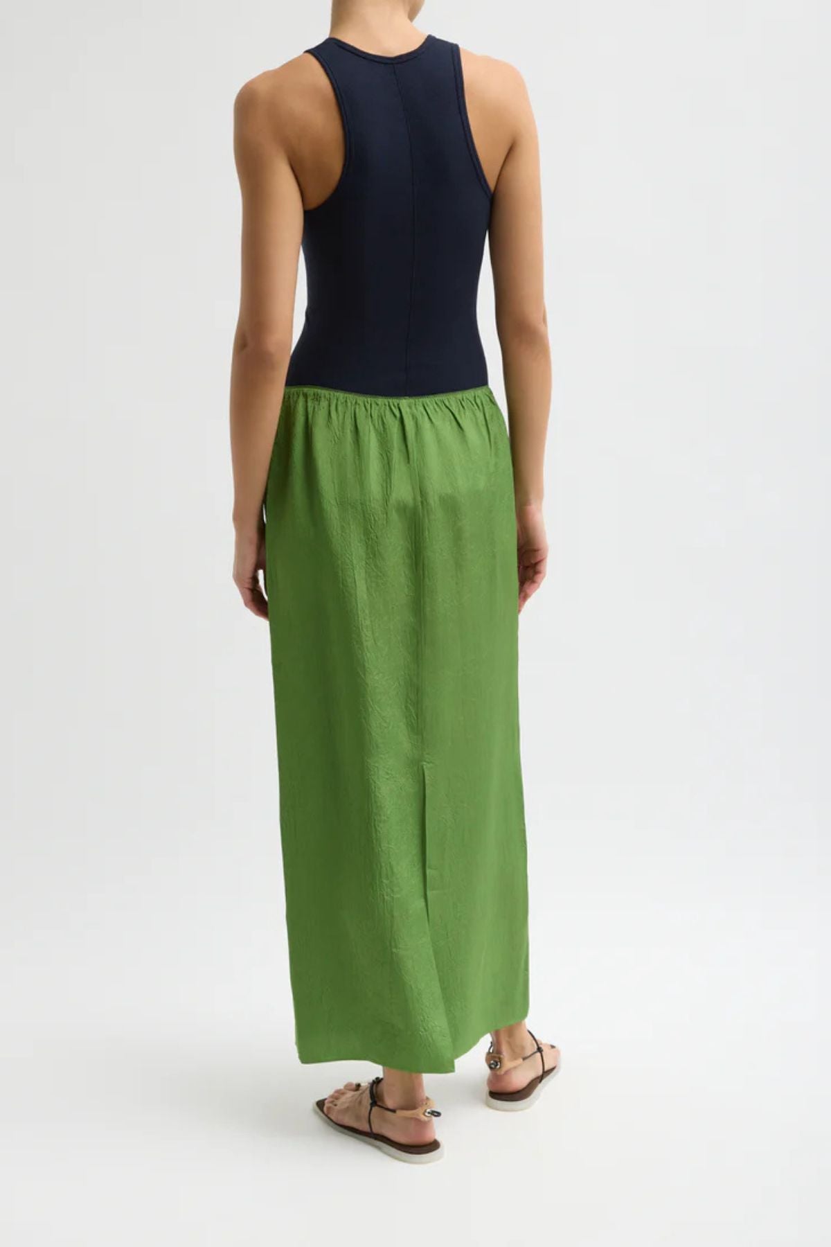 Tibi Maxi Slip Skirt - Chartreuse