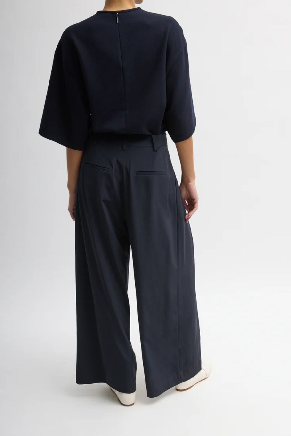 Tibi Mica Easy Crepe TShirt - Midnight Navy