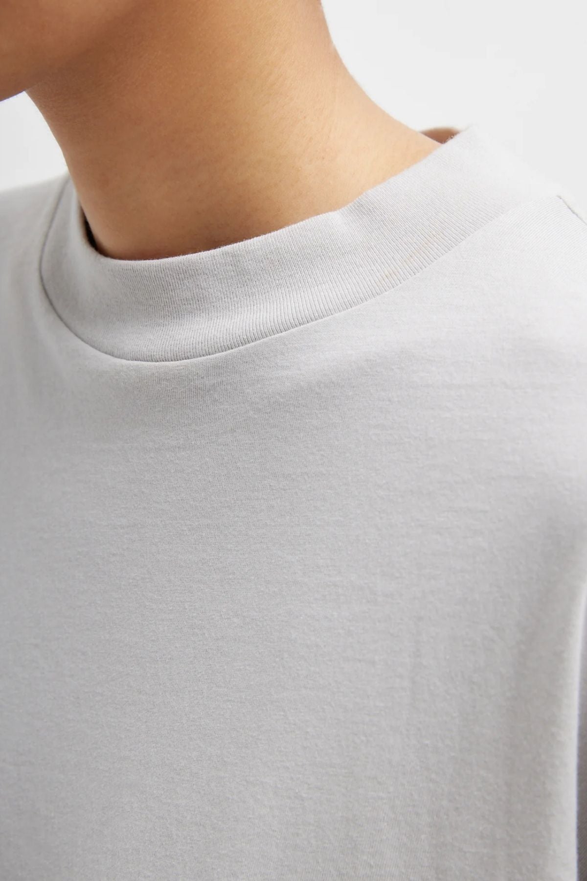 Tibi Mock Neck Unisex T-Shirt - Greystone