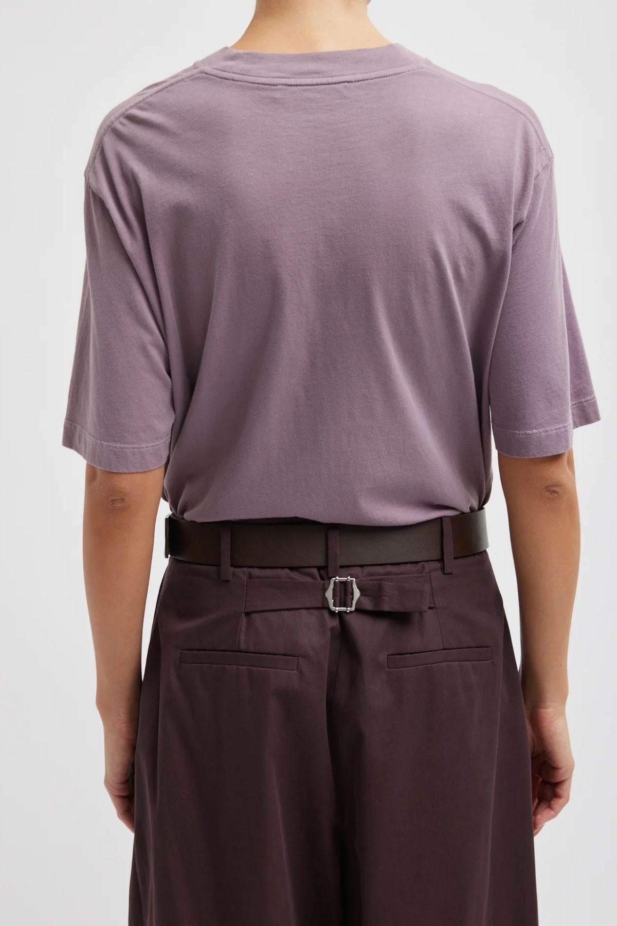 Tibi Mock Neck Unisex T-Shirt - Plum-ish