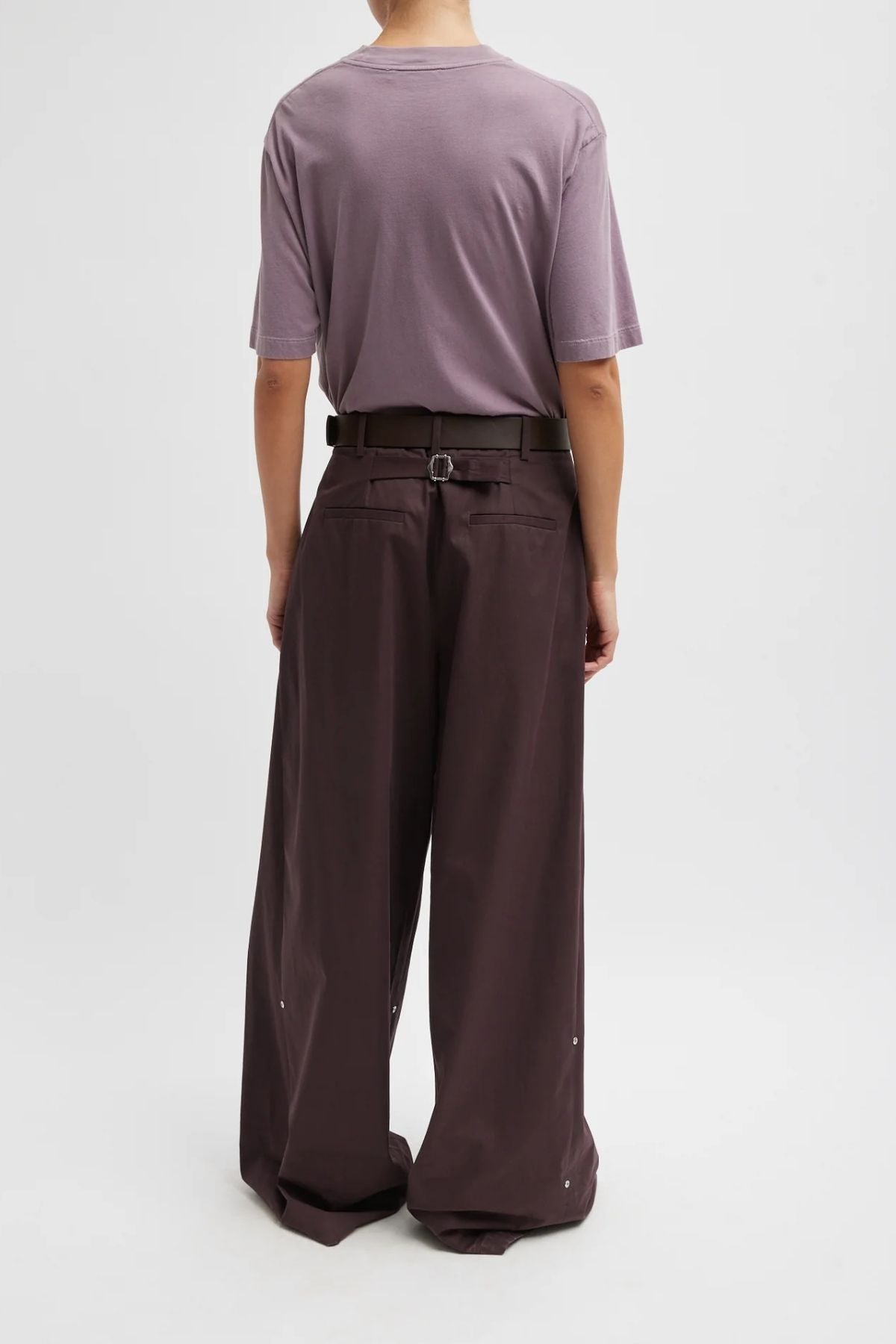 Tibi Mock Neck Unisex T-Shirt - Plum-ish