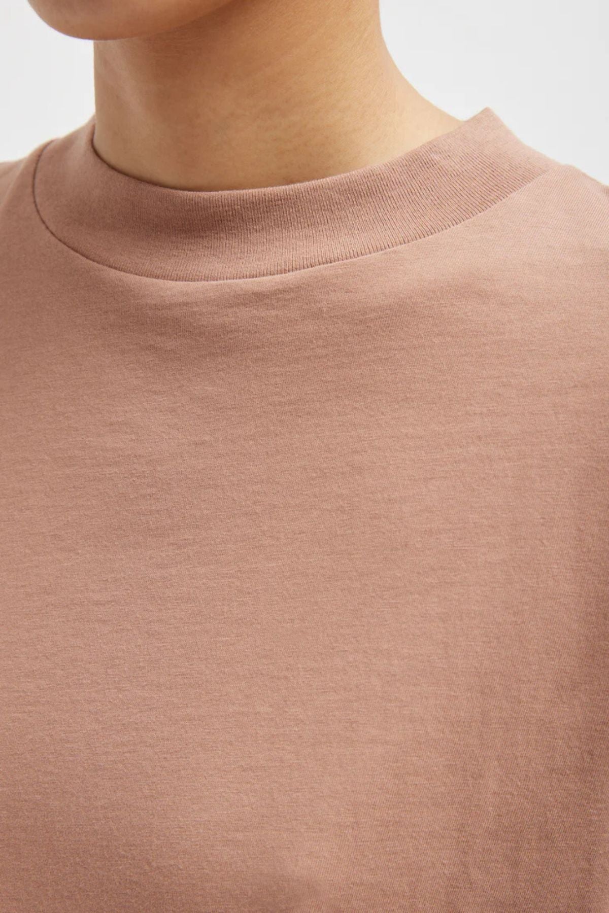 Tibi Mock Neck Unisex T-Shirt - Butterscotch