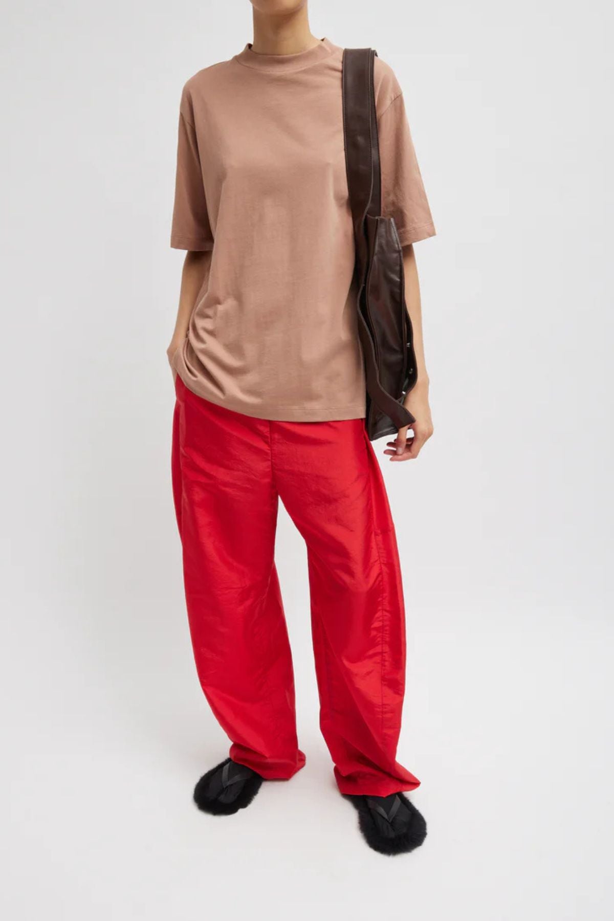 Tibi Mock Neck Unisex T-Shirt - Butterscotch