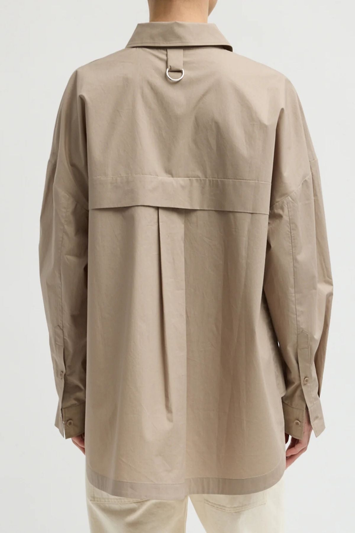 Tibi New Gabe Oversized Shirt - Dark Stone