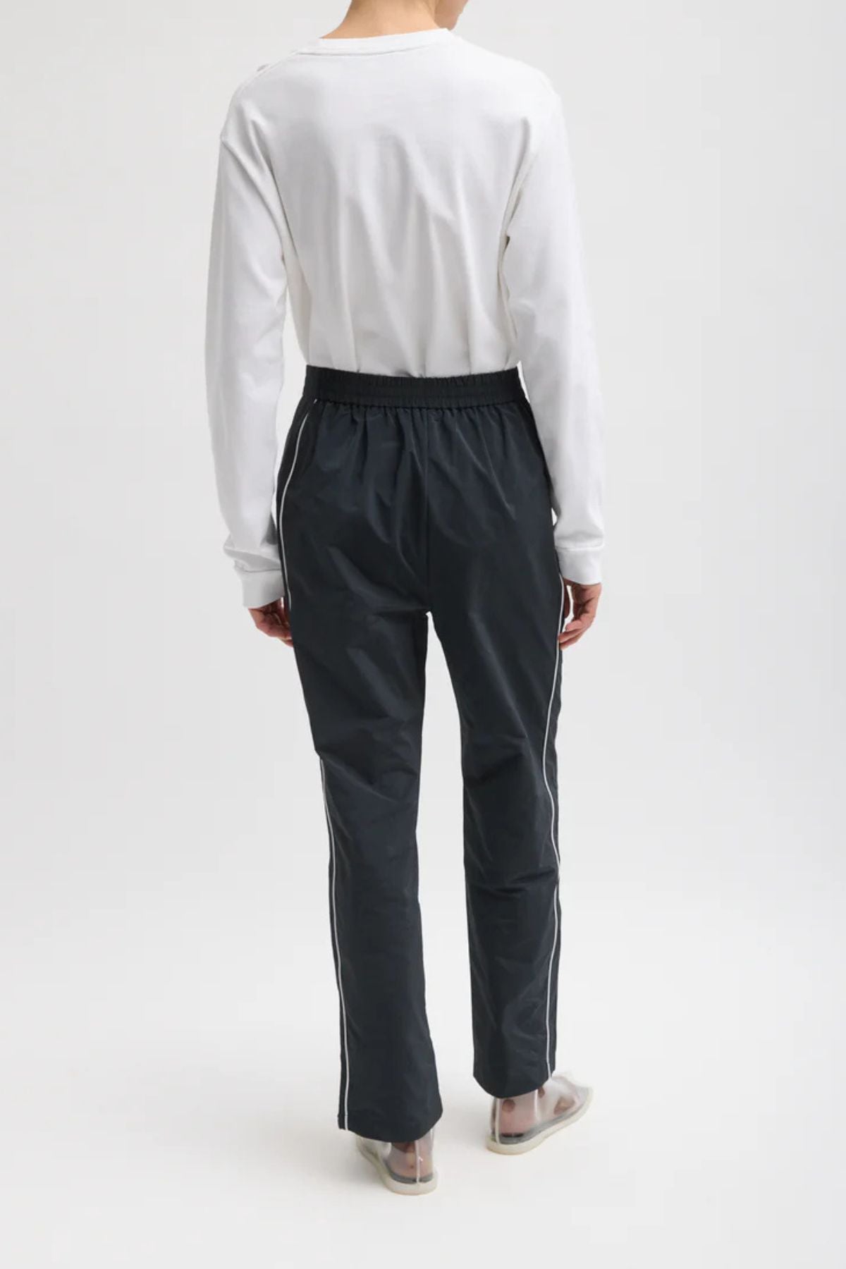 Tibi Nylon Piped Jogger - Black Multi