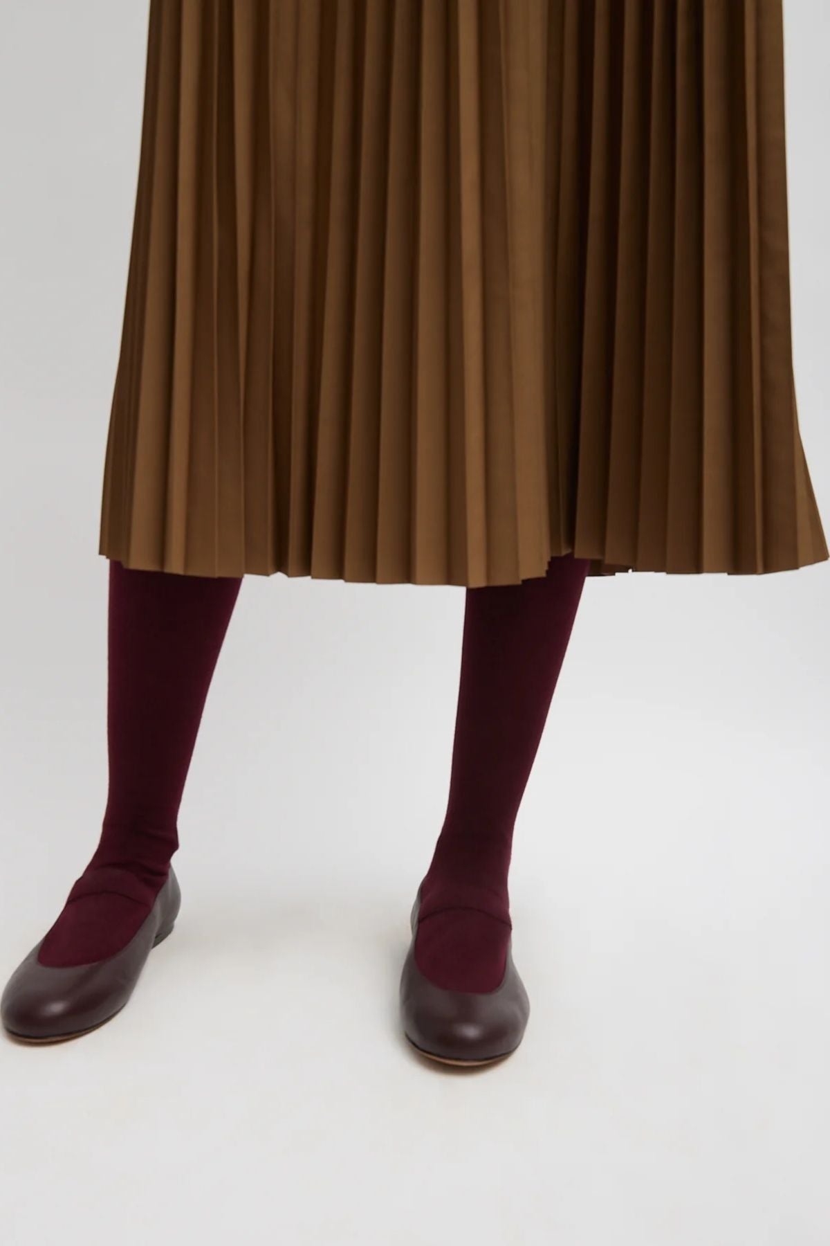 Tibi Nylon Pleating Sunray Pull on Skirt - Loden