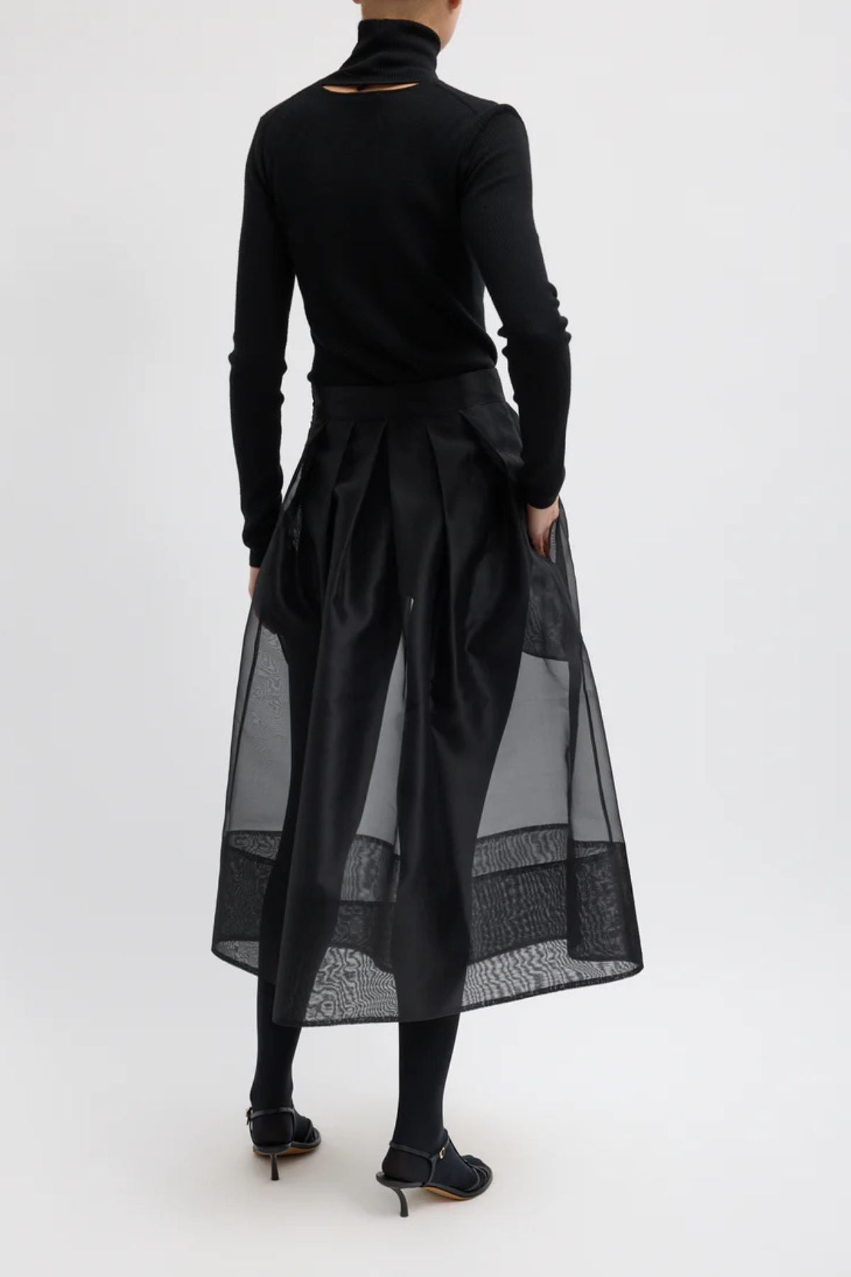 Tibi Organza Full Skirt - Black