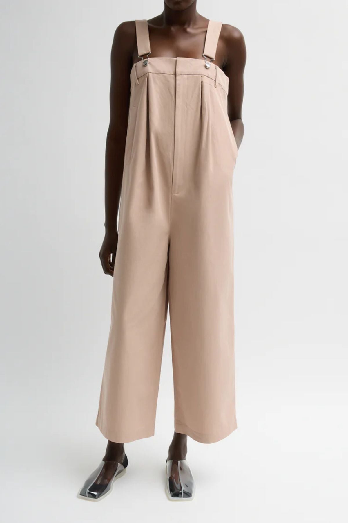 Tibi Overall Wide Leg Pant - Cameo Pink