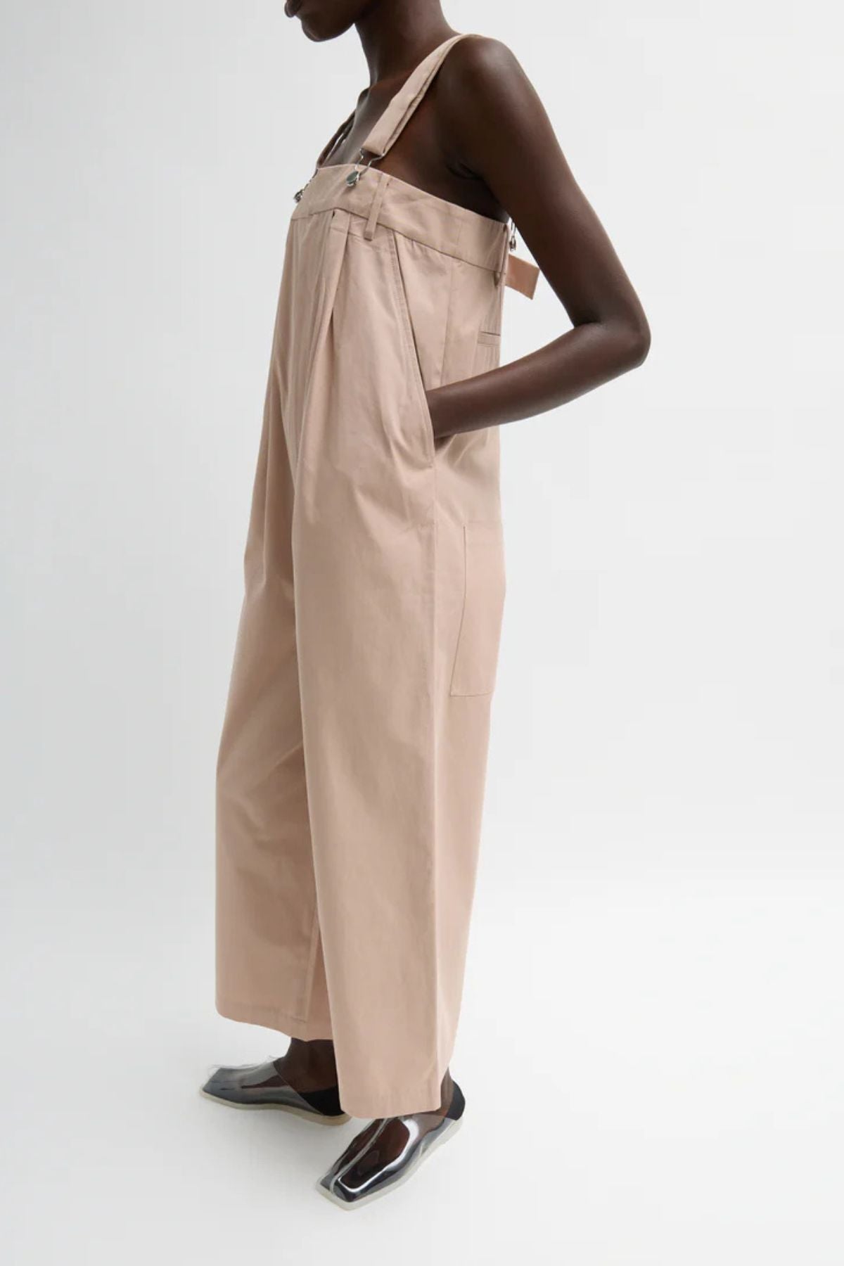 Tibi Overall Wide Leg Pant - Cameo Pink