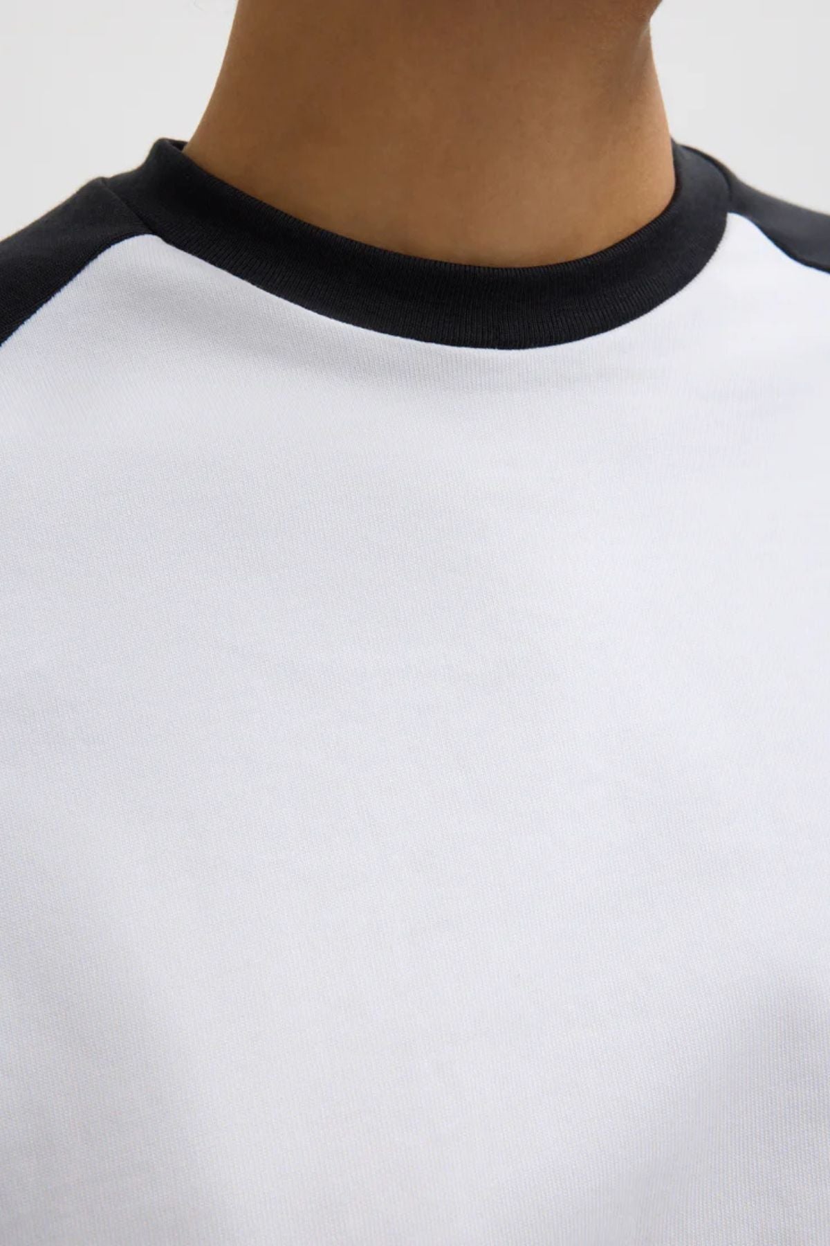 Tibi Perfect Sculpted Baseball Top - Black/ White