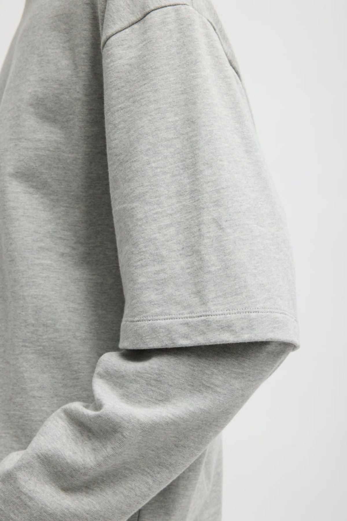 Tibi Perfect T Unisex Double Layer LS T-Shirt - Heather Grey