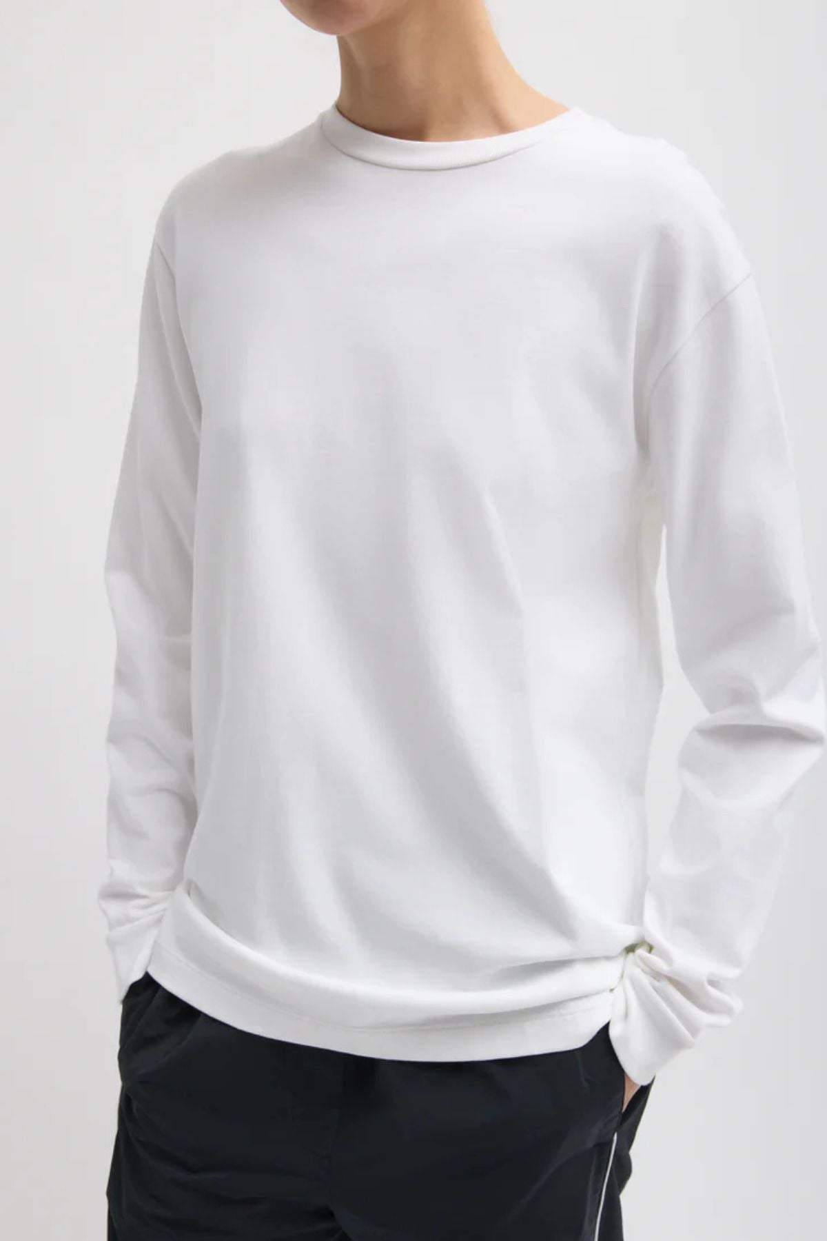 Tibi Perfect Unisex Long Sleeve T - White