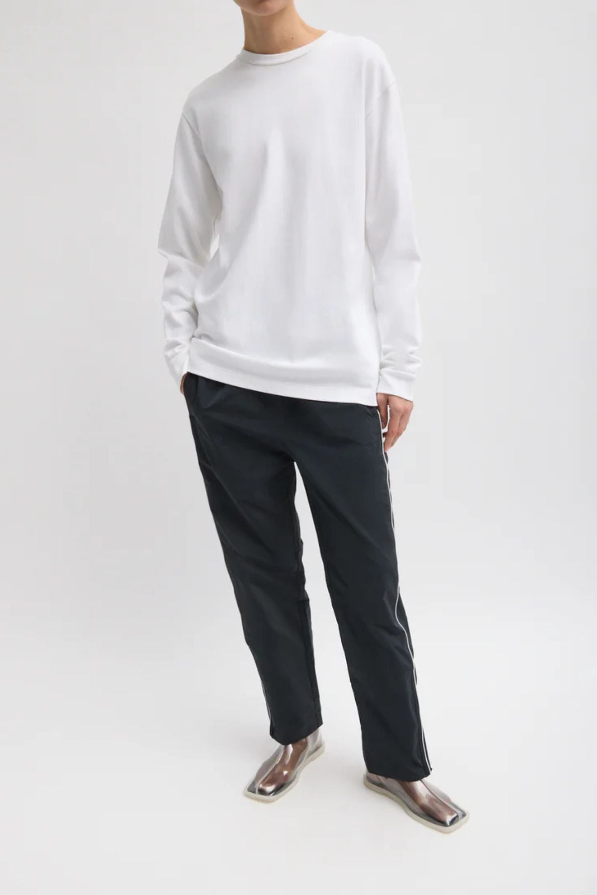 Tibi Perfect Unisex Long Sleeve T - White