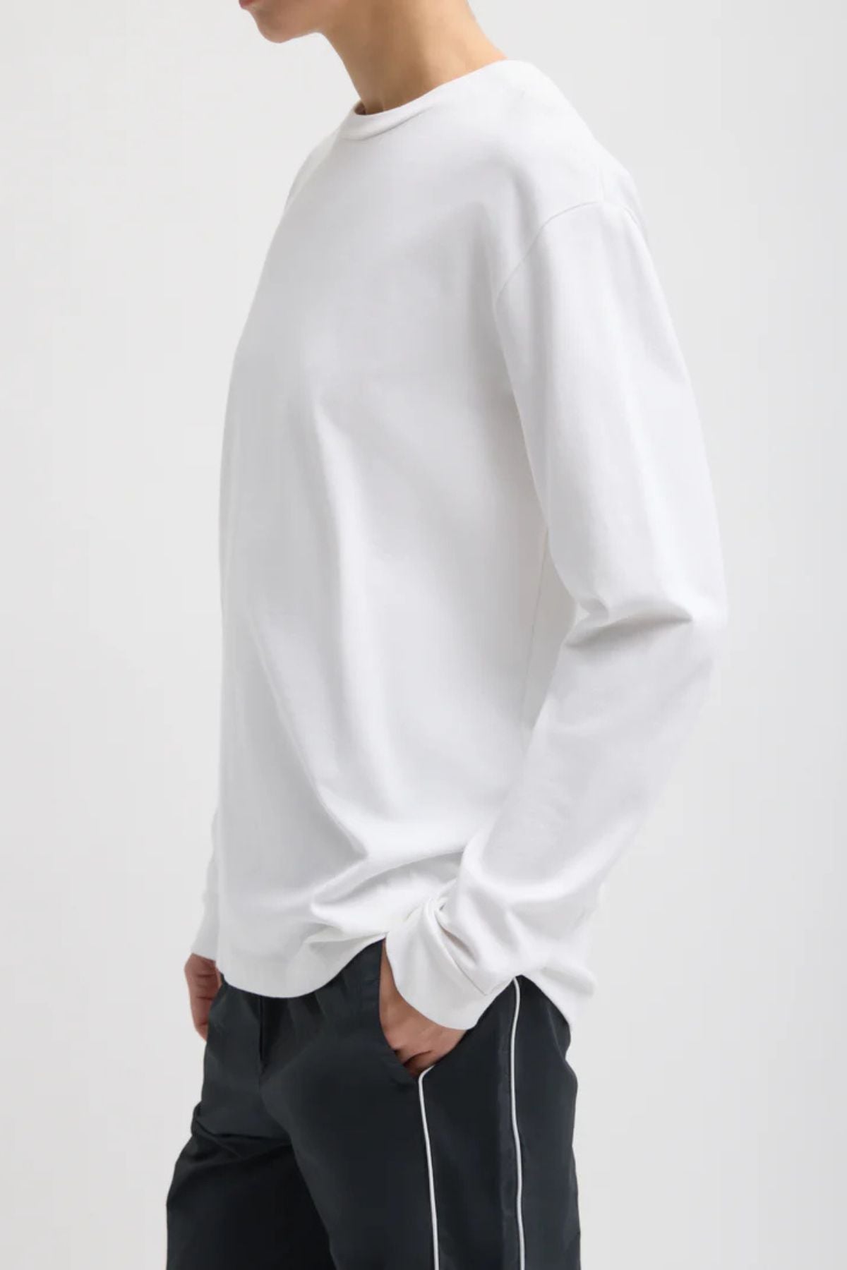 Tibi Perfect Unisex Long Sleeve T - White