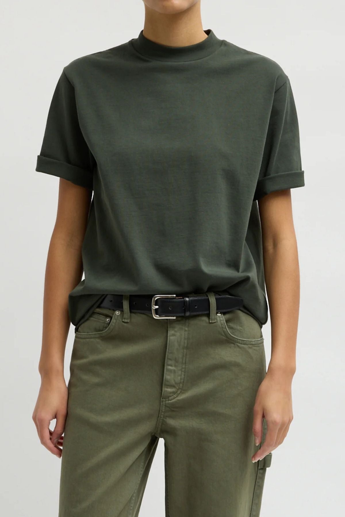 Tibi Perfect Unisex T - Army Green