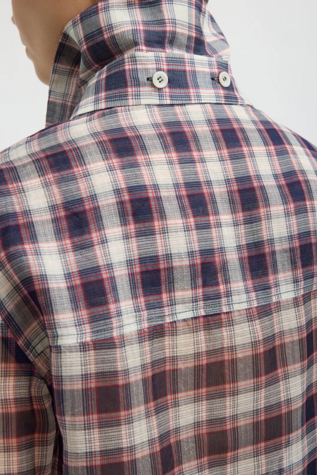 Tibi Blouse with Removable Tie - Black/ Red Multi