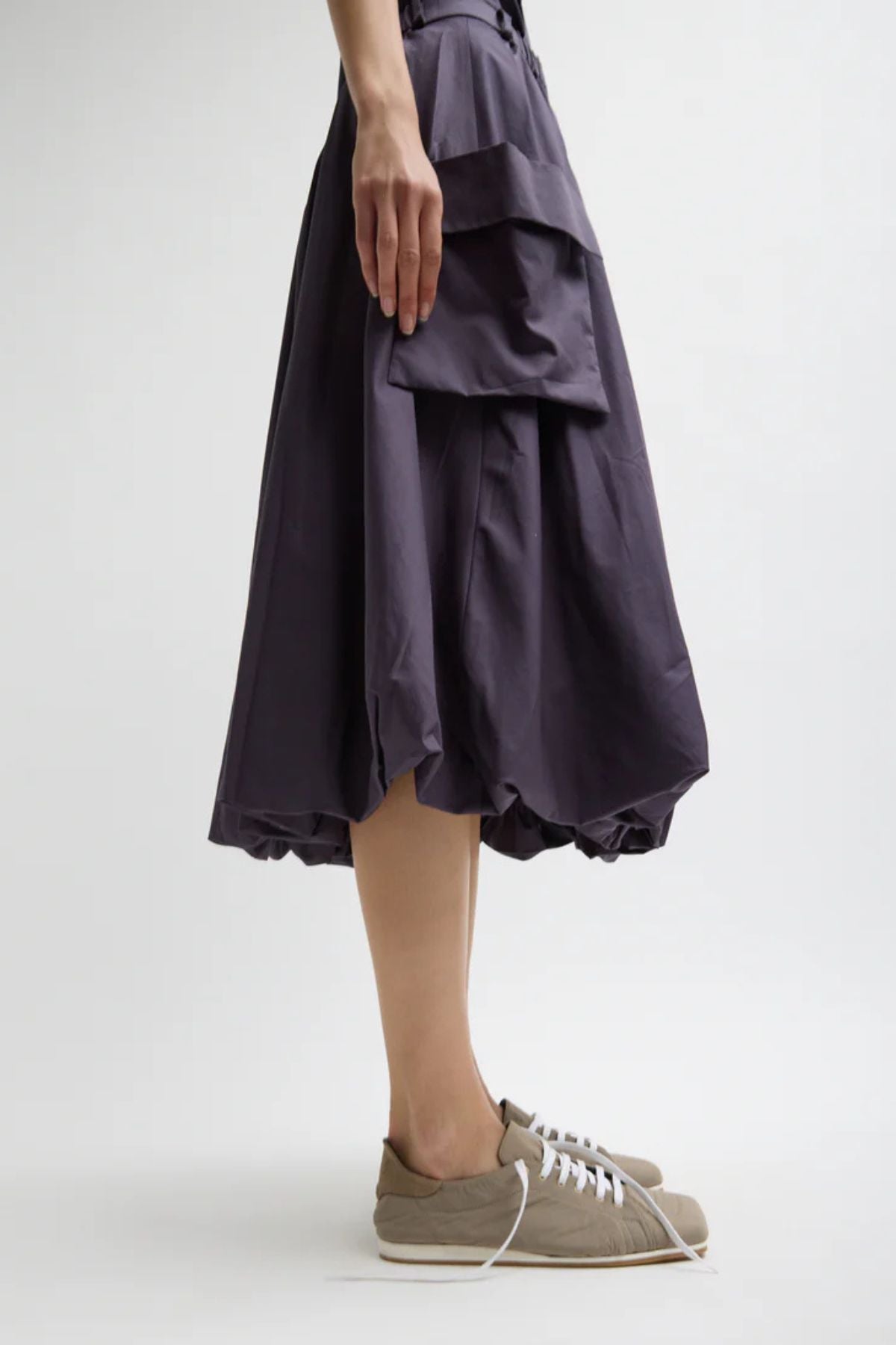 Tibi Pull On Bubble Skirt - Eggplant