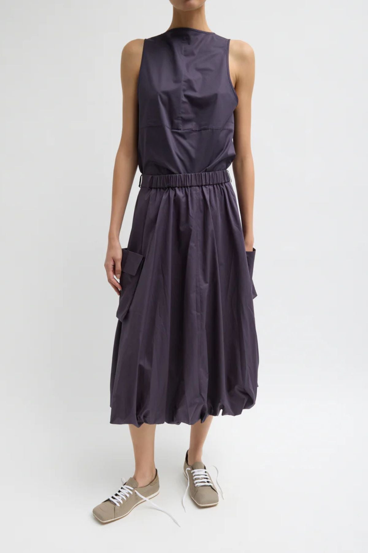 Tibi Pull On Bubble Skirt - Eggplant