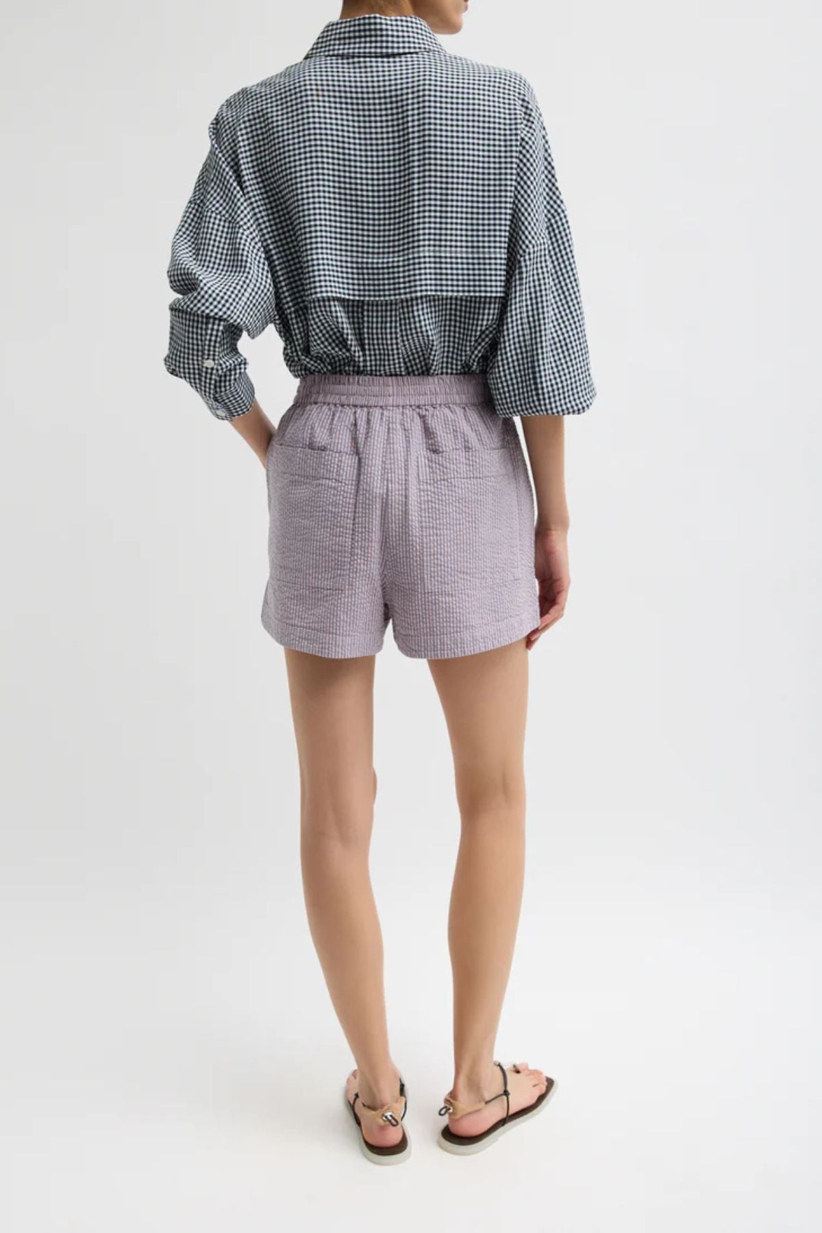 Tibi Pull On Shorts - Mauve Multi