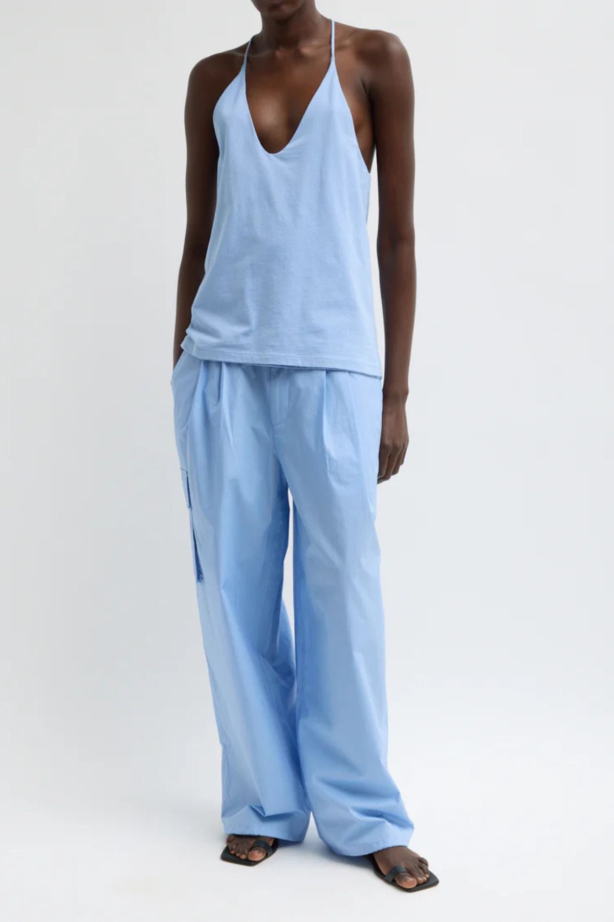 Tibi Racerback Tank - Blue