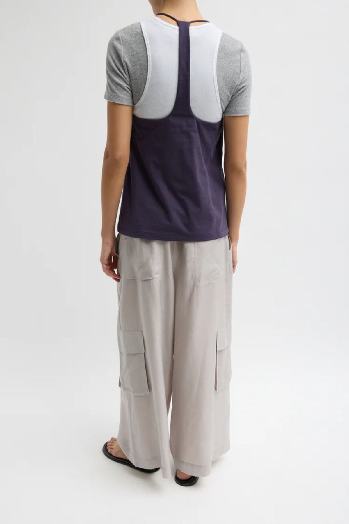 Tibi Racerback Tank - Eggplant