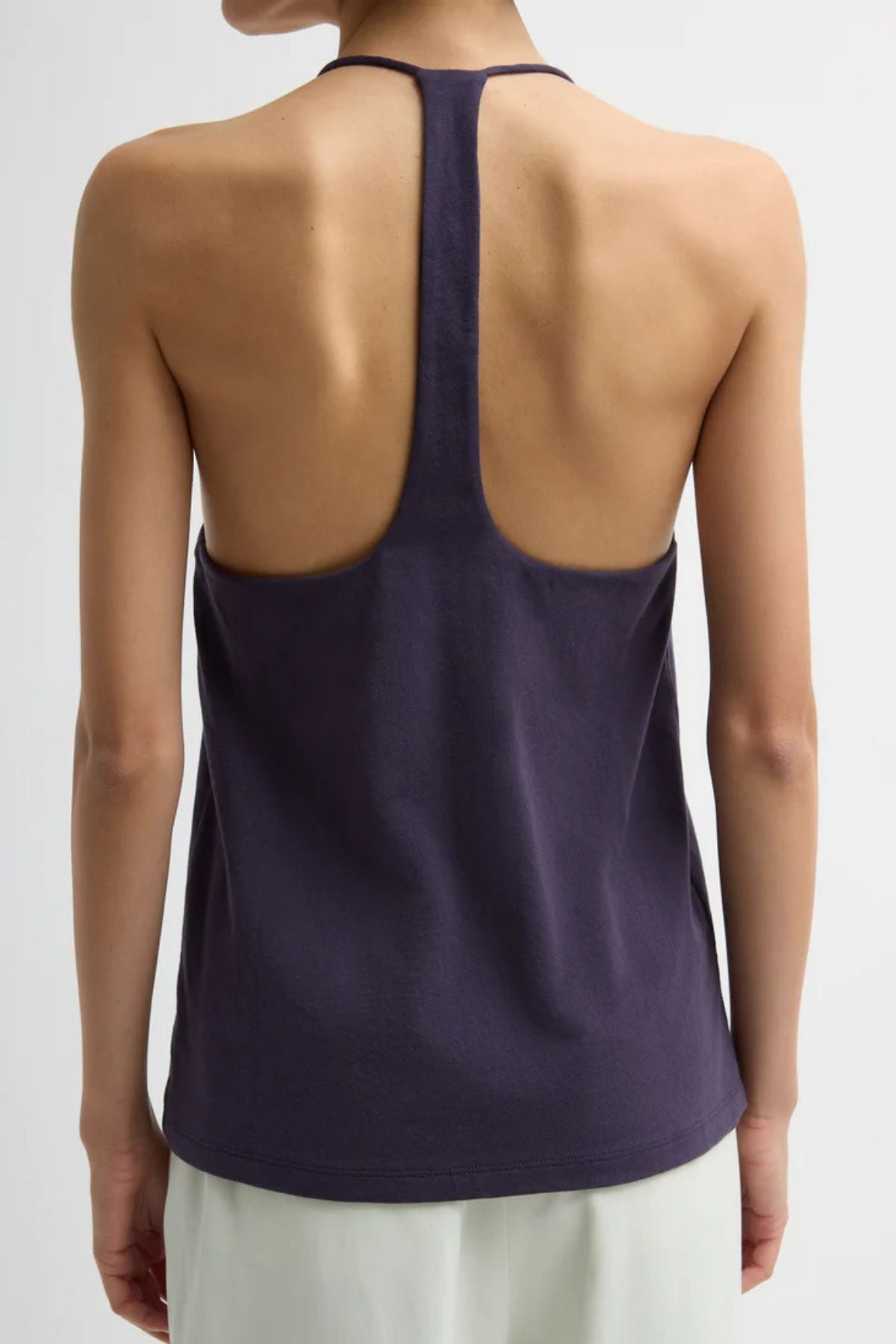 Tibi Racerback Tank - Eggplant