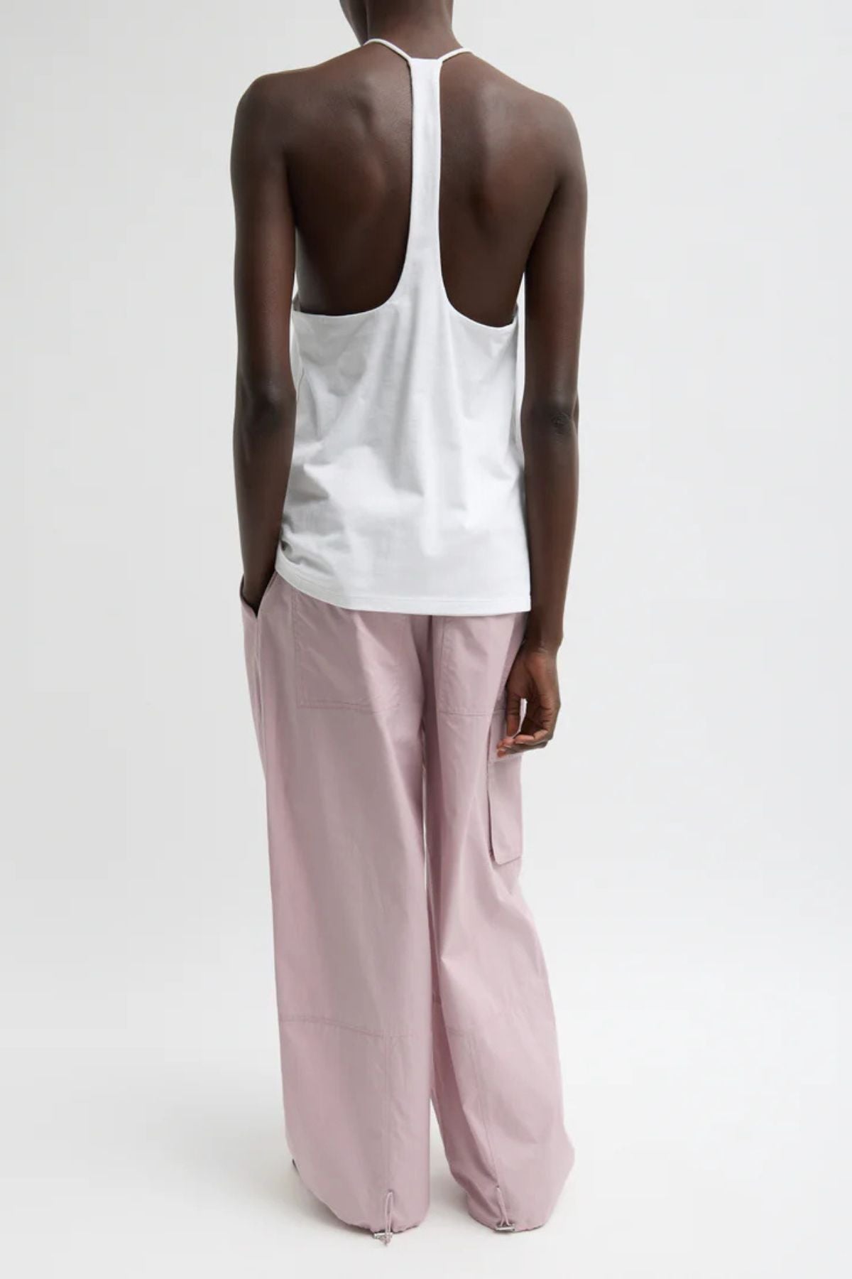 Tibi Racerback Tank - White