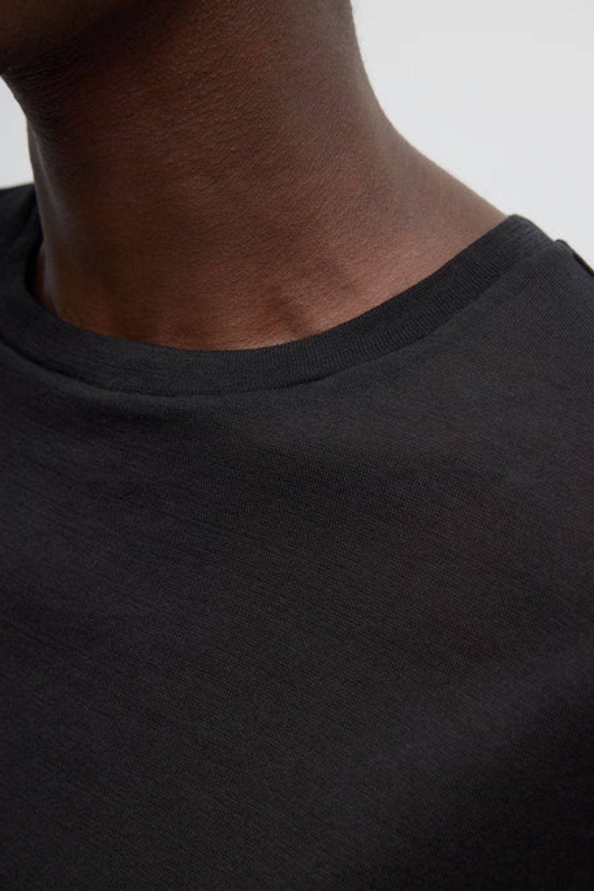 Tibi Sheer Crepe Knit Unisex LS Tee - Black