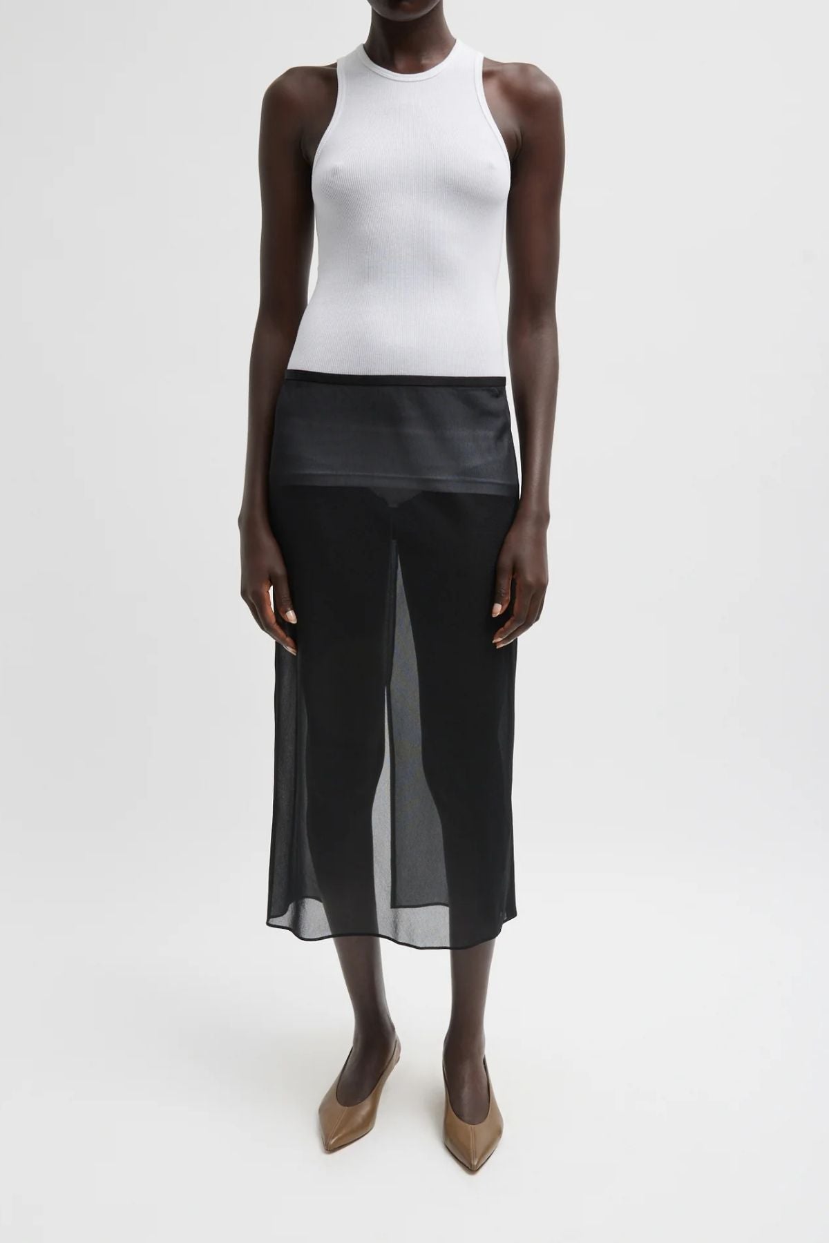 Tibi ティビ　SHEER GAUZE MAXIPENCIL スカート Sheer Gauze Maxi Pencil Skirt – Tibi Official