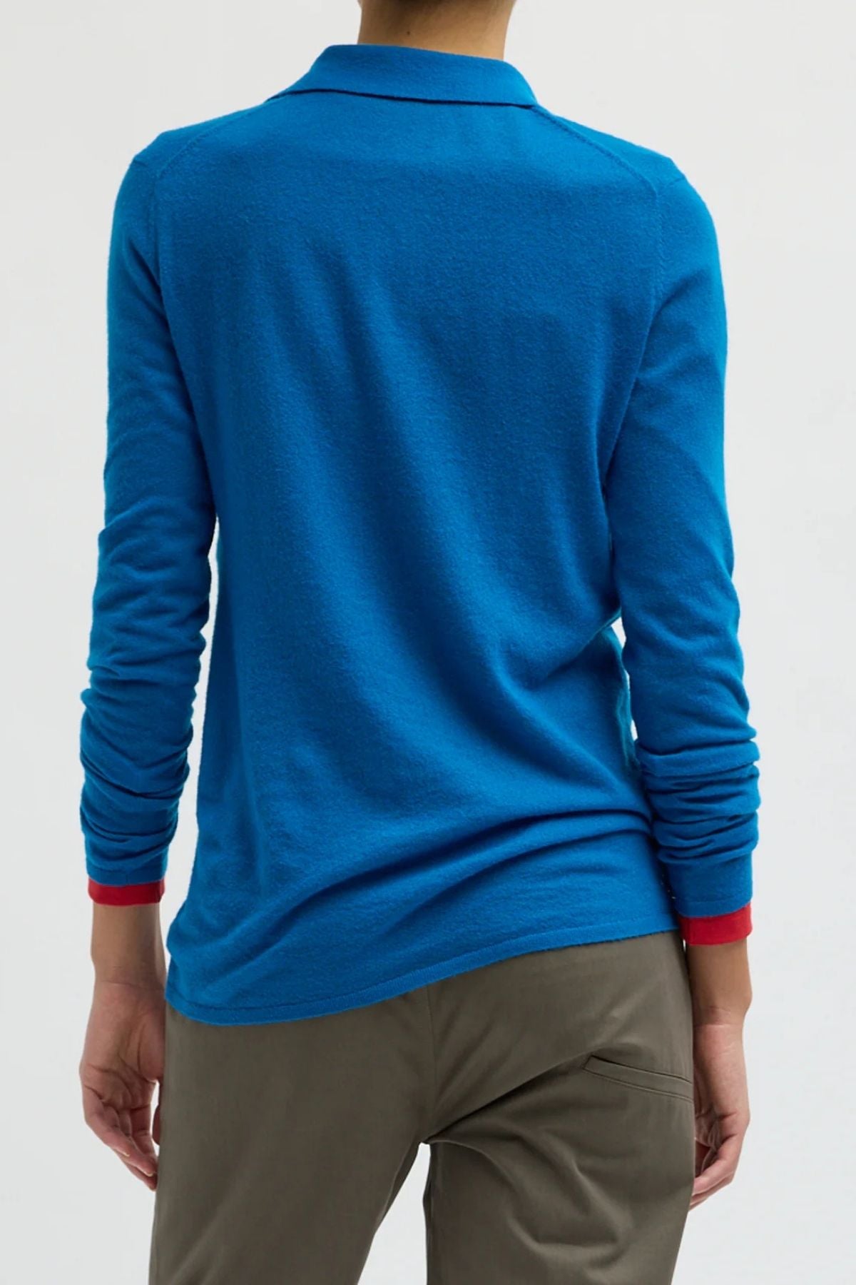 Tibi Soft Sheer Polo - Bright Blue