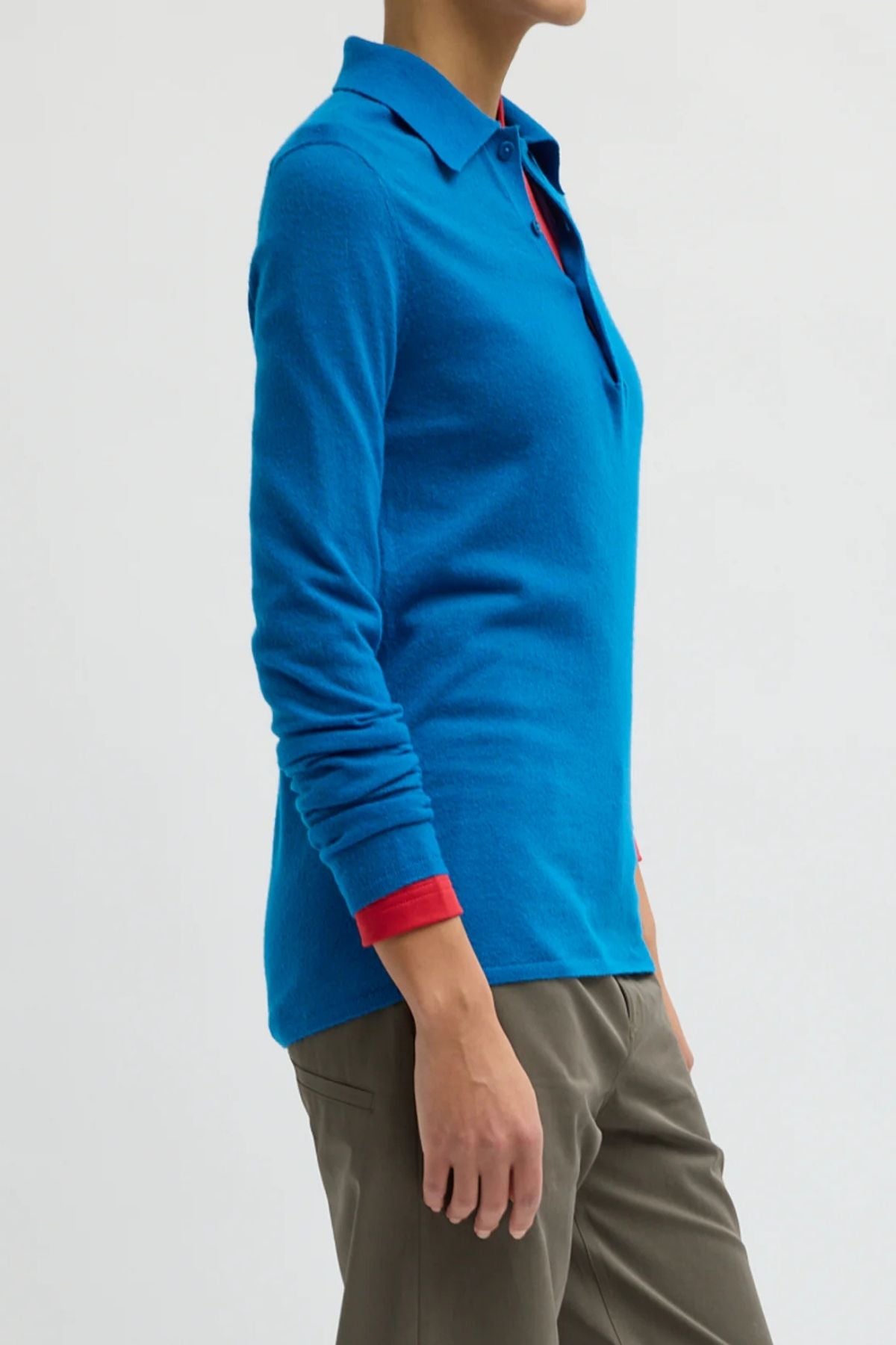 Tibi Soft Sheer Polo - Bright Blue
