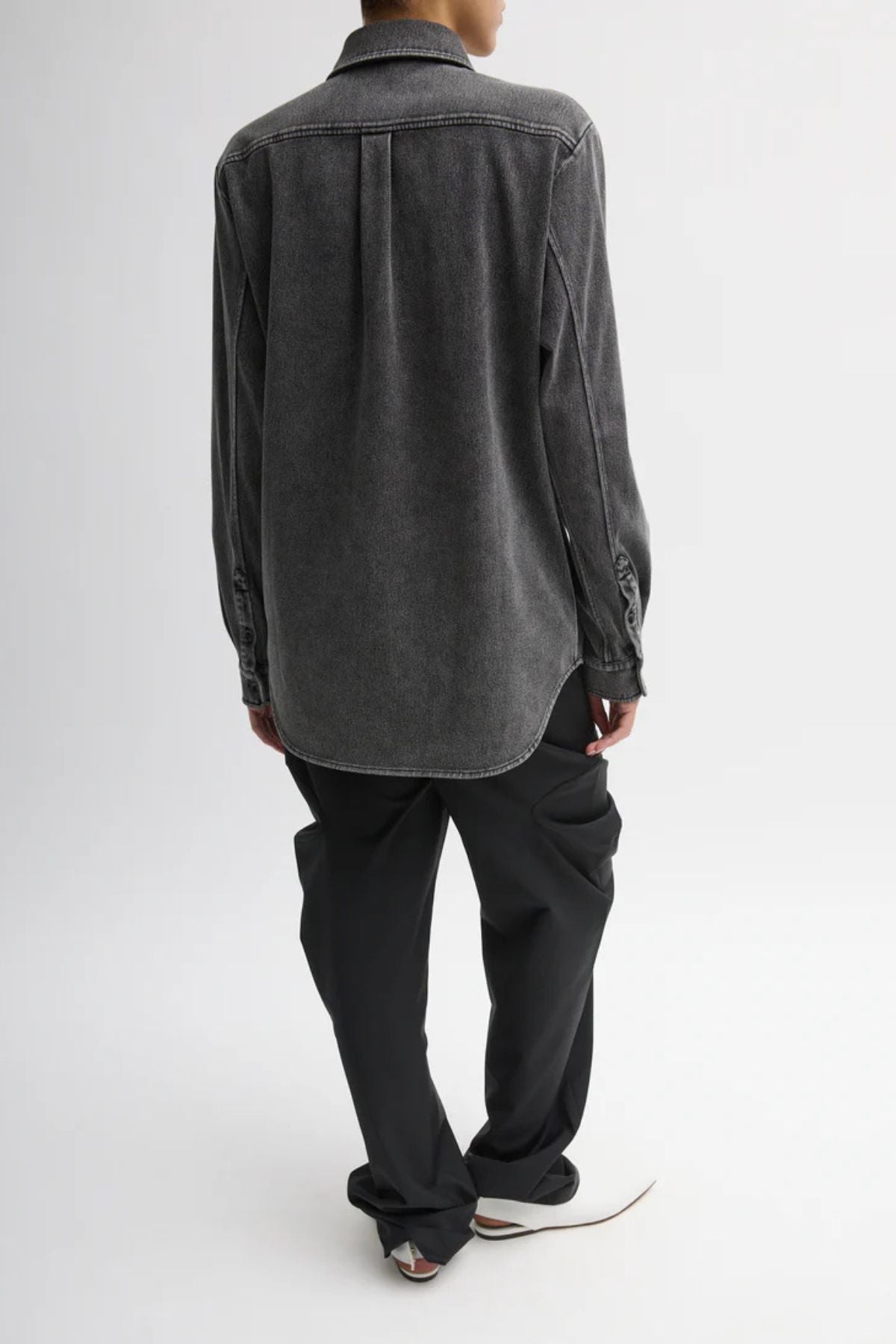 Tibi Stretch Denim Easy Shirt - Black