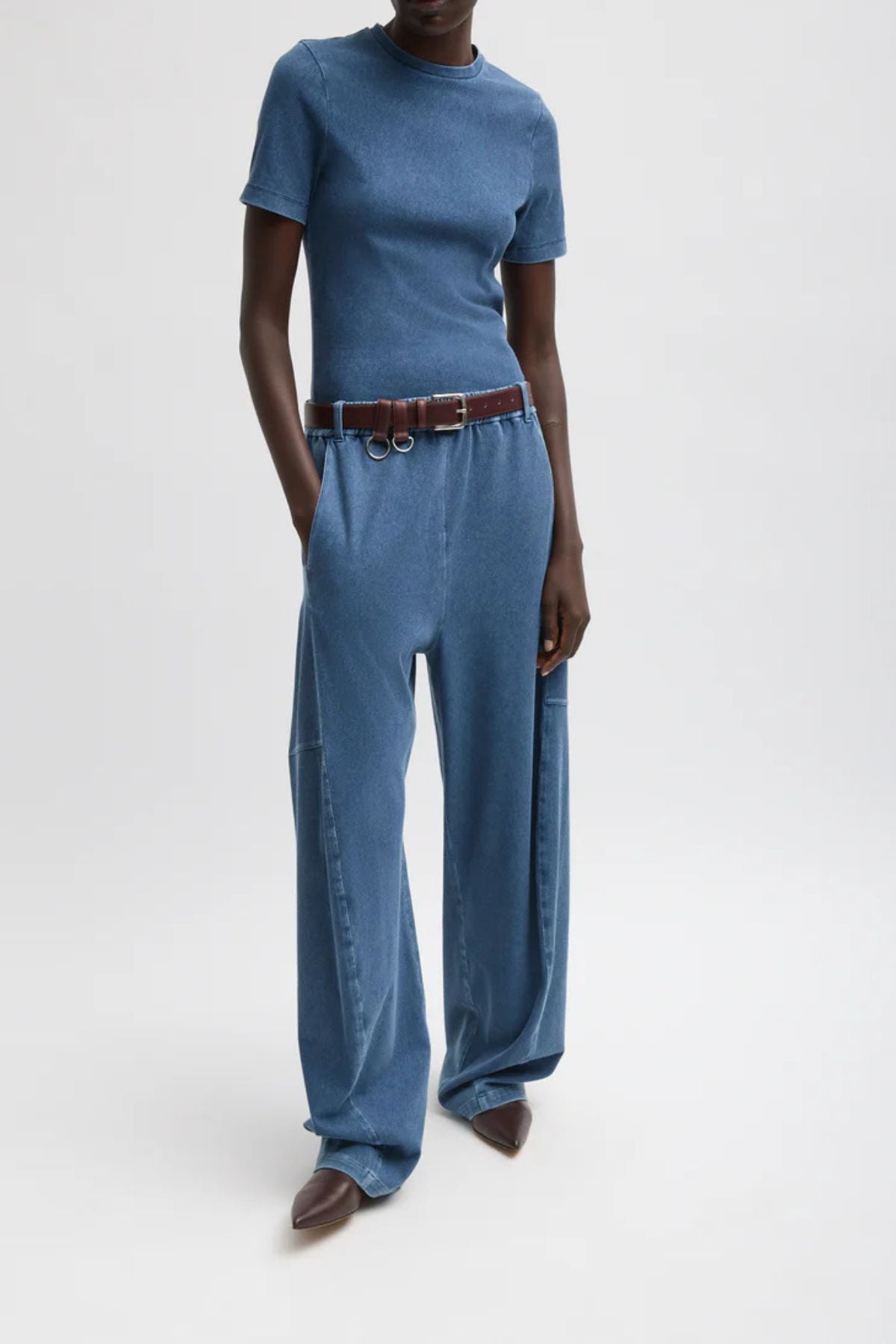 Tibi Stretch Denim Winslow Pant - Classic Wash
