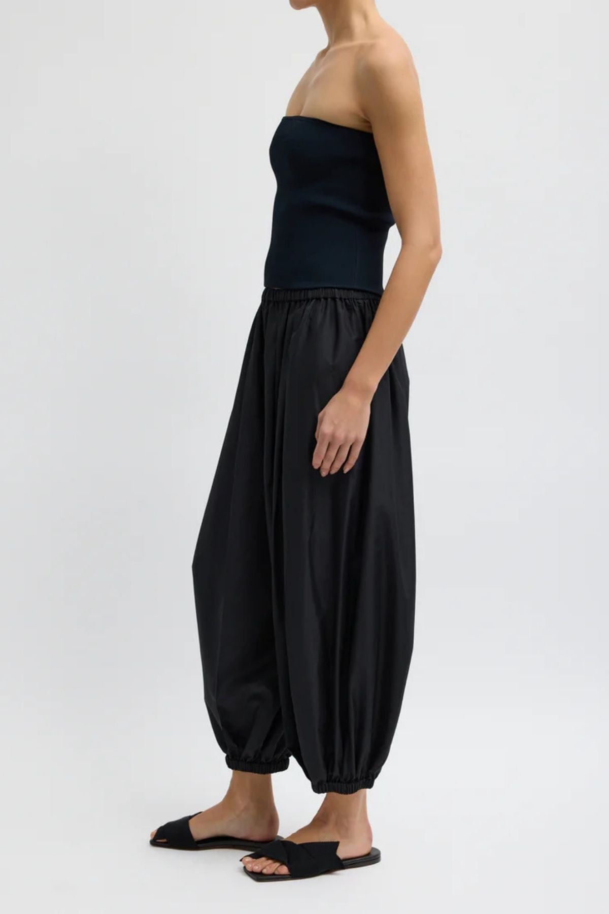 Tibi Summer Nylon Zeppelin Pant - Black