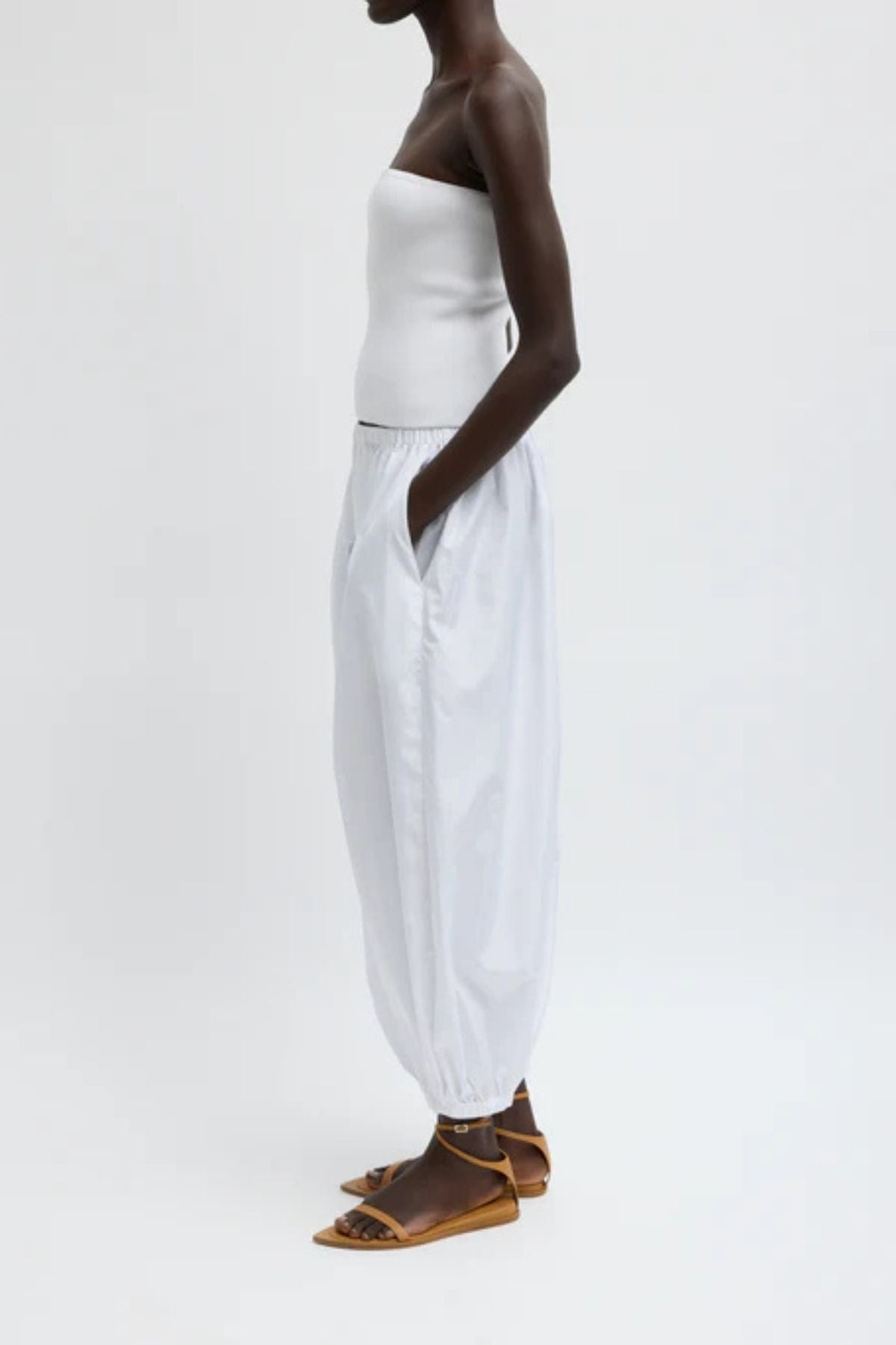 Tibi Summer Nylon Zeppelin Pant - White