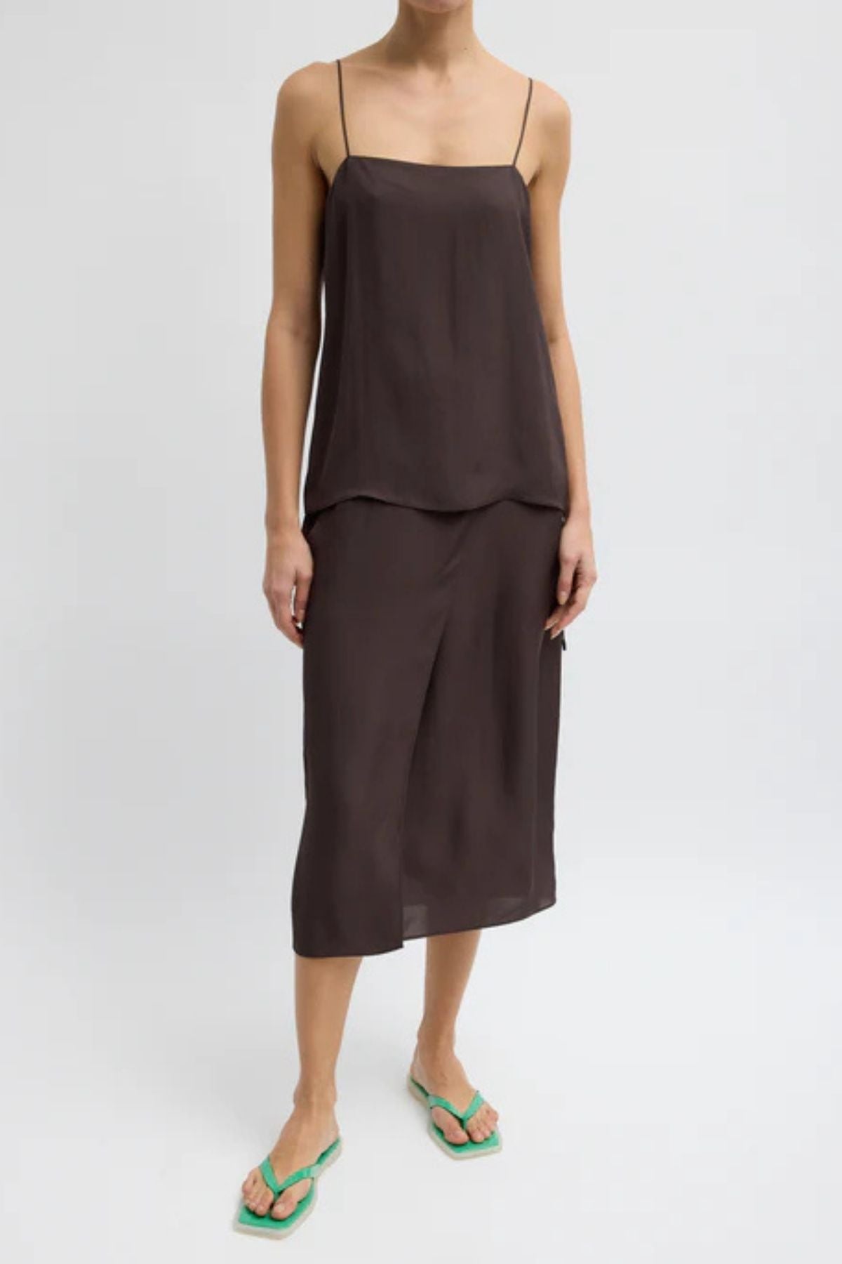 tibi brown slip dress The Slip Dress – Tibi Official main image 1