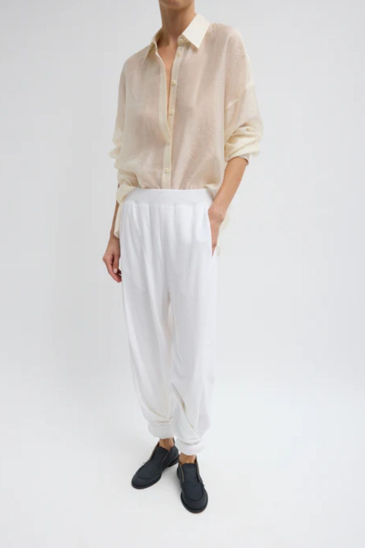 Tibi Summer Voile Oversized Shirt - Ivory