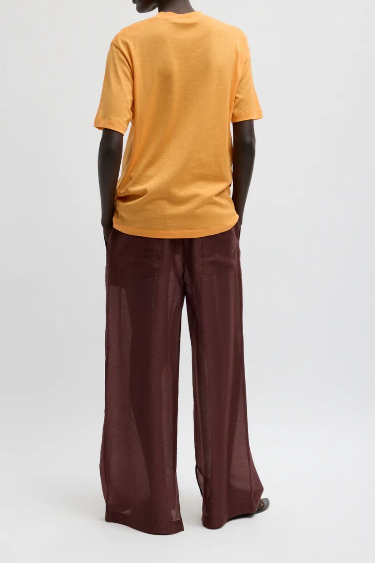 Tibi Summer Voile Stella Pant - Russet Brown