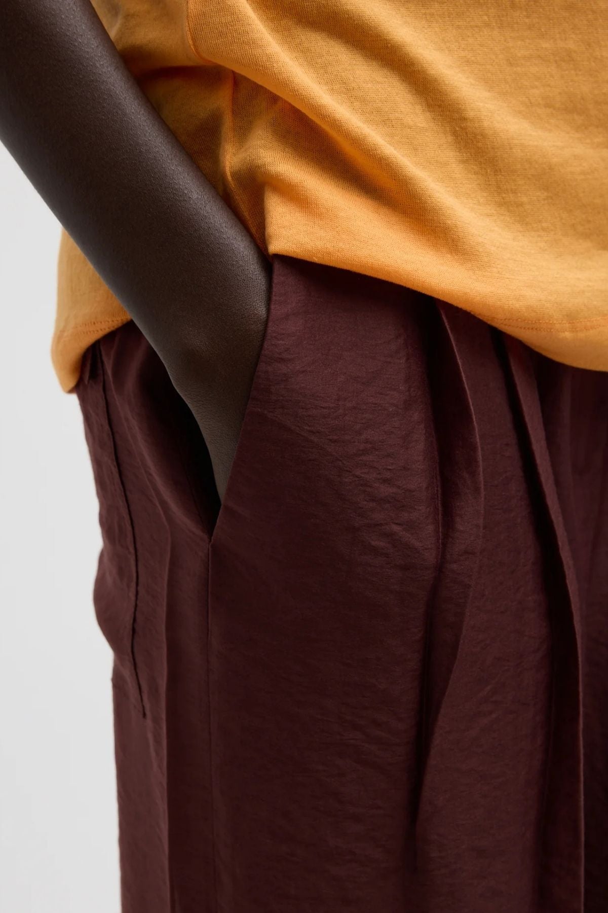 Tibi Summer Voile Stella Pant - Russet Brown