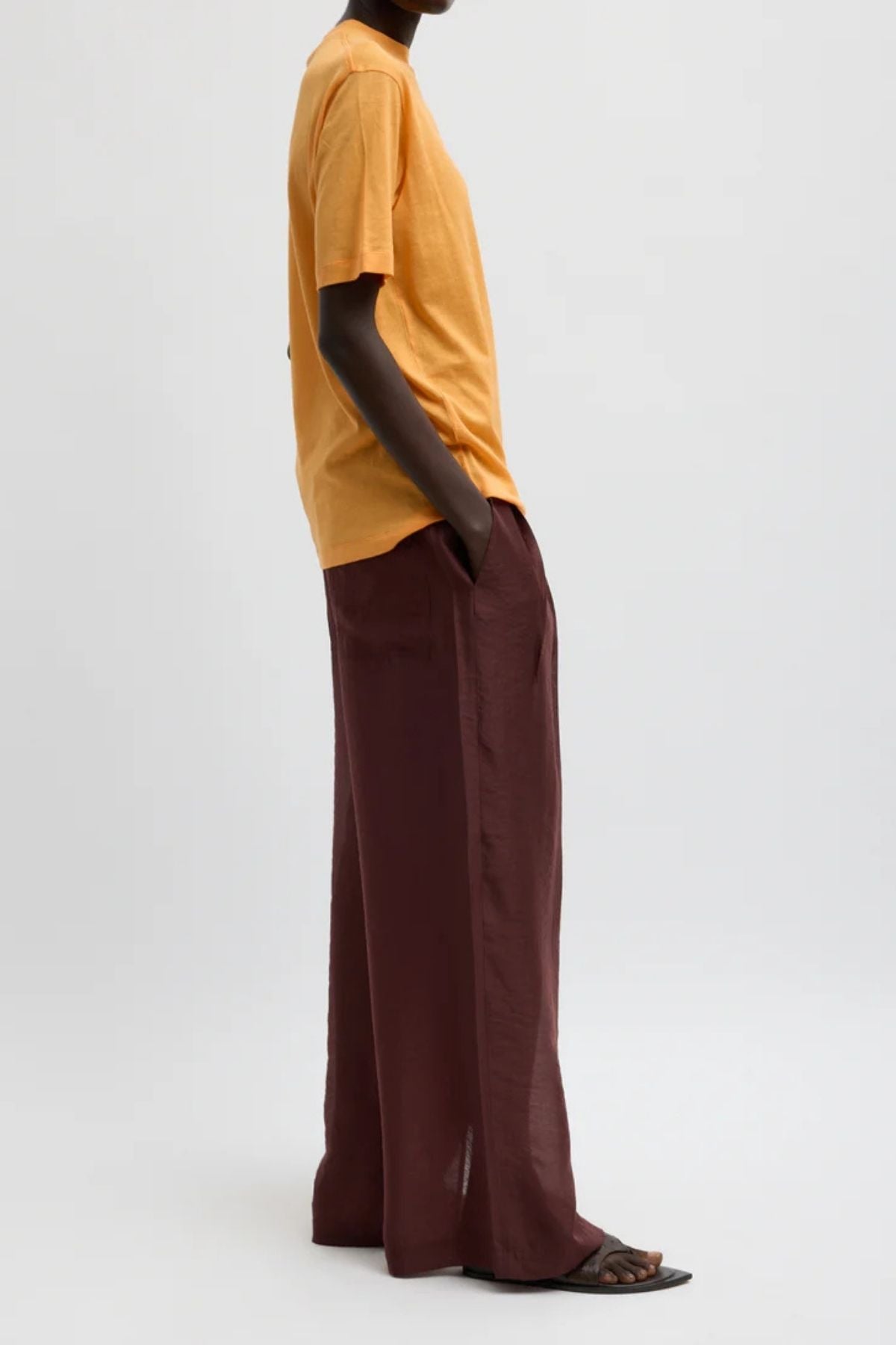 Tibi Summer Voile Stella Pant - Russet Brown
