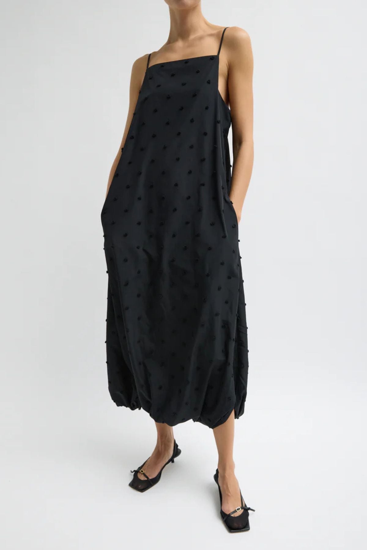 Tibi Swiss Dot Cami Dress - Black