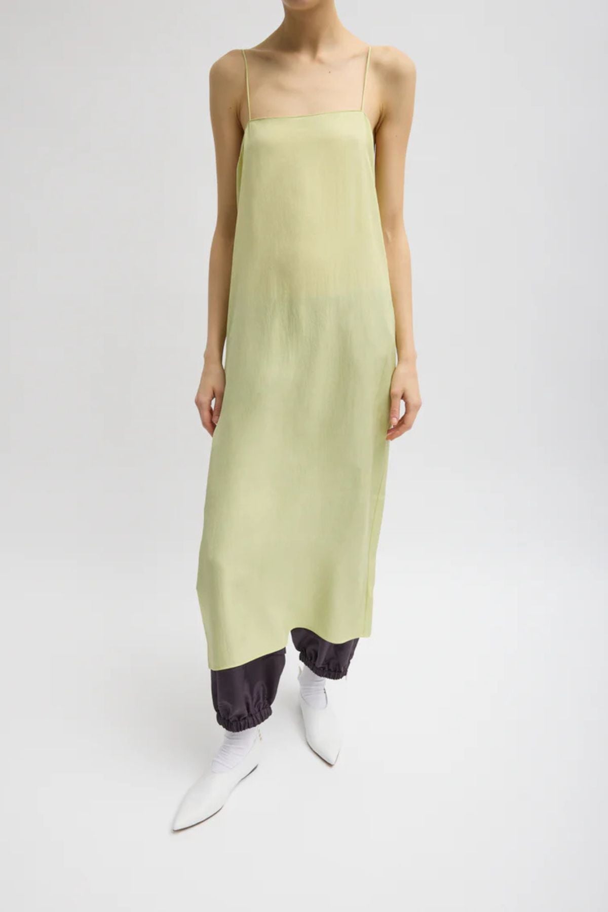 Tibi The Slip Dress - Celery