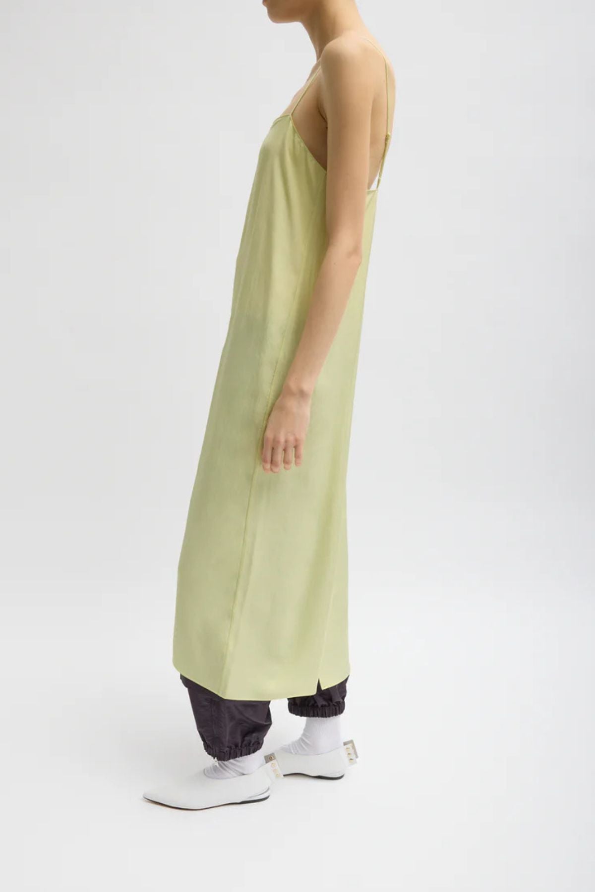 Tibi The Slip Dress - Celery