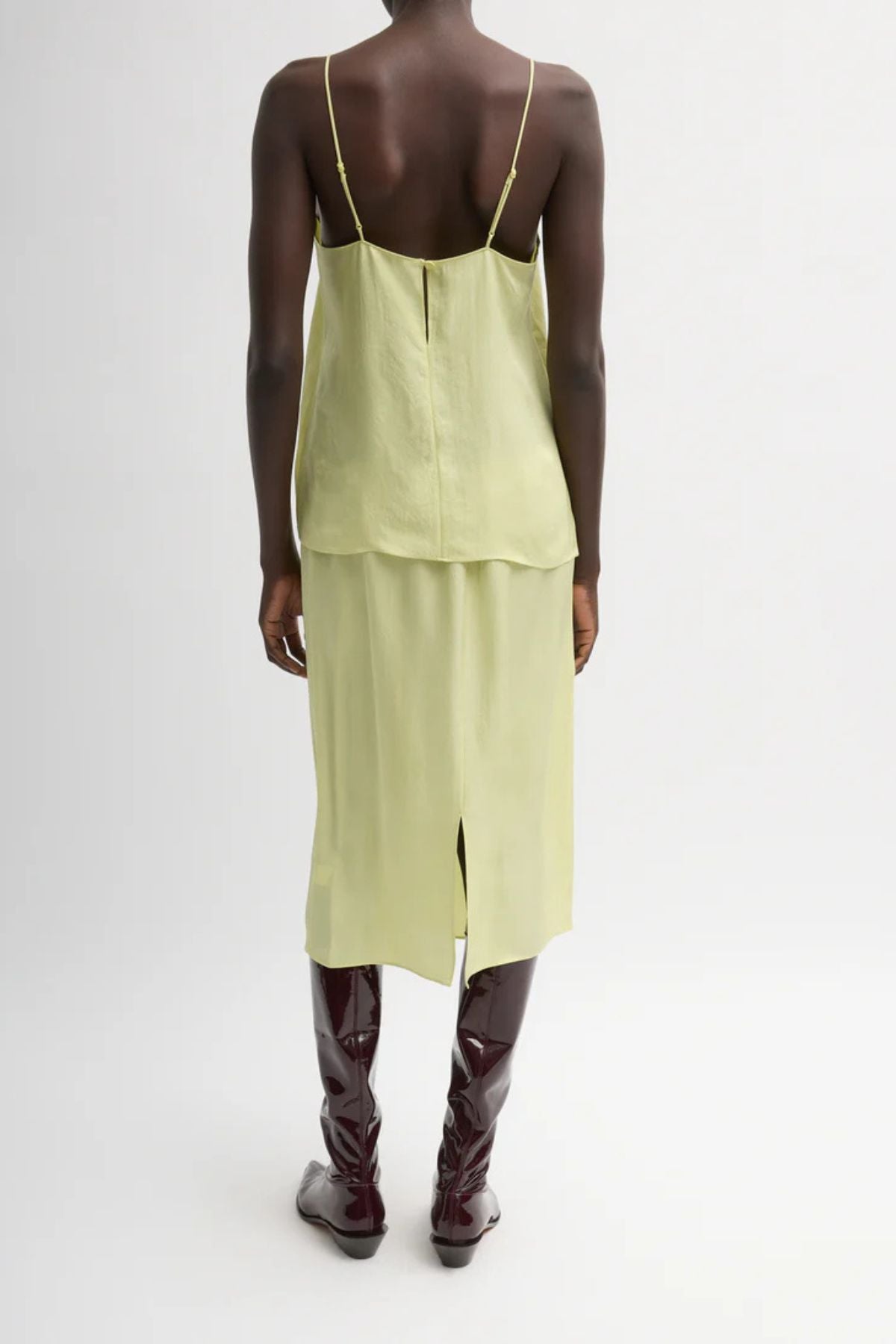 Tibi The Slip Skirt - Celery