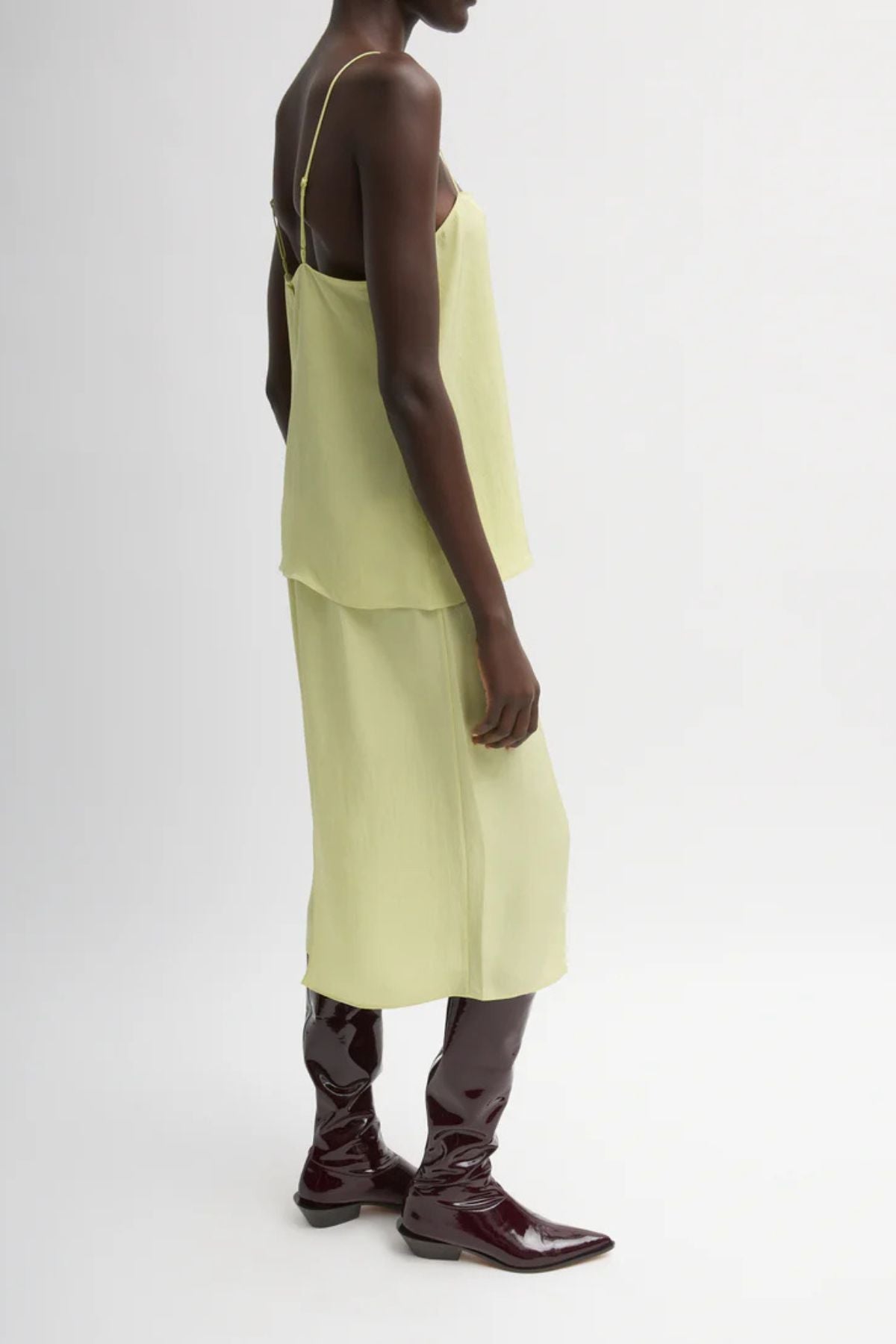 Tibi The Slip Skirt - Celery