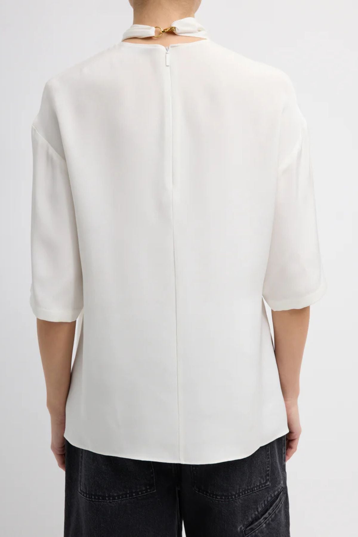 Tibi Tie Front Top - Ivory