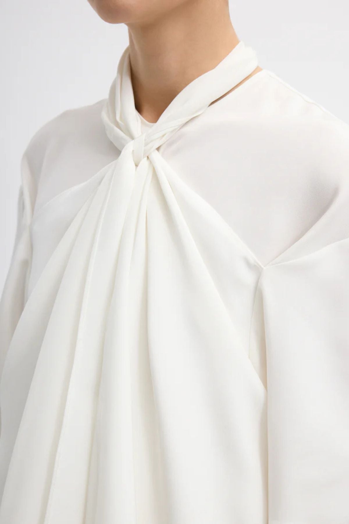 Tibi Tie Front Top - Ivory