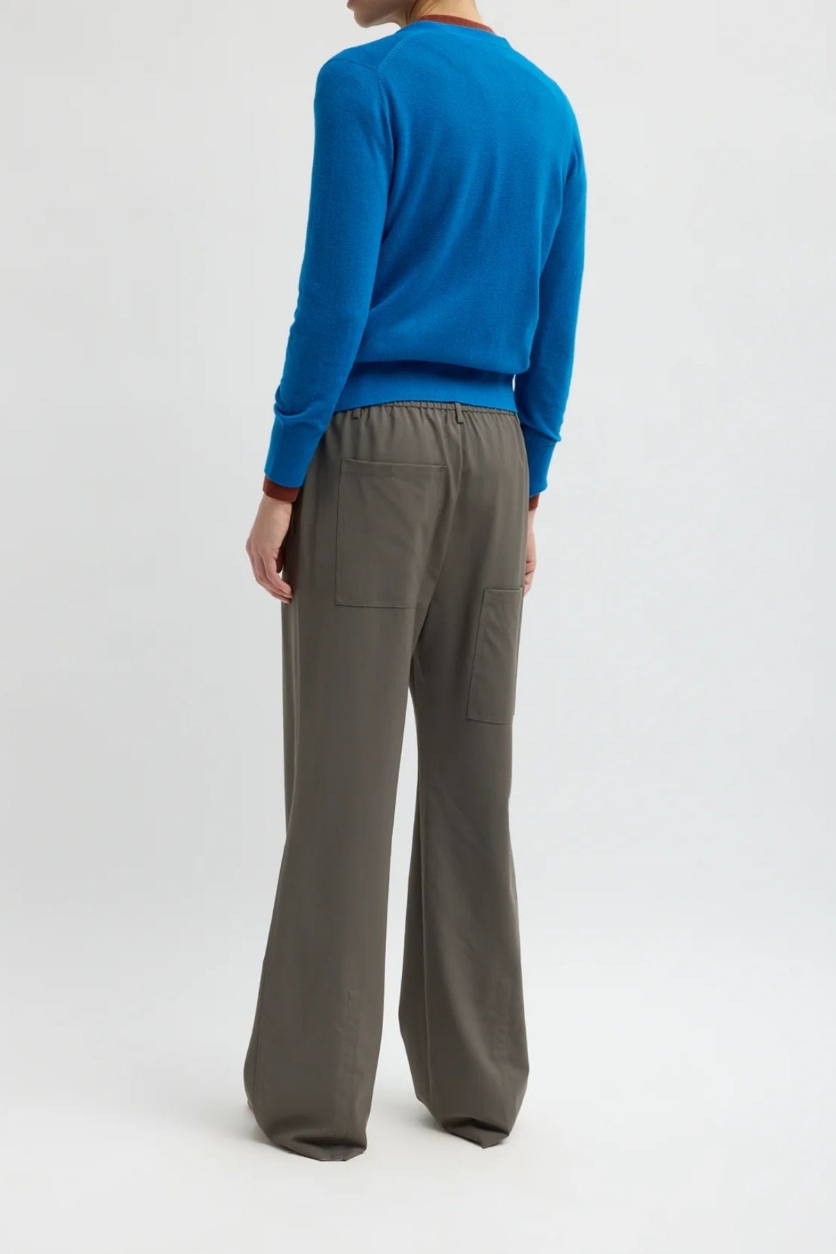 Tibi Tropical Wool Charles Trouser - Dark Stone
