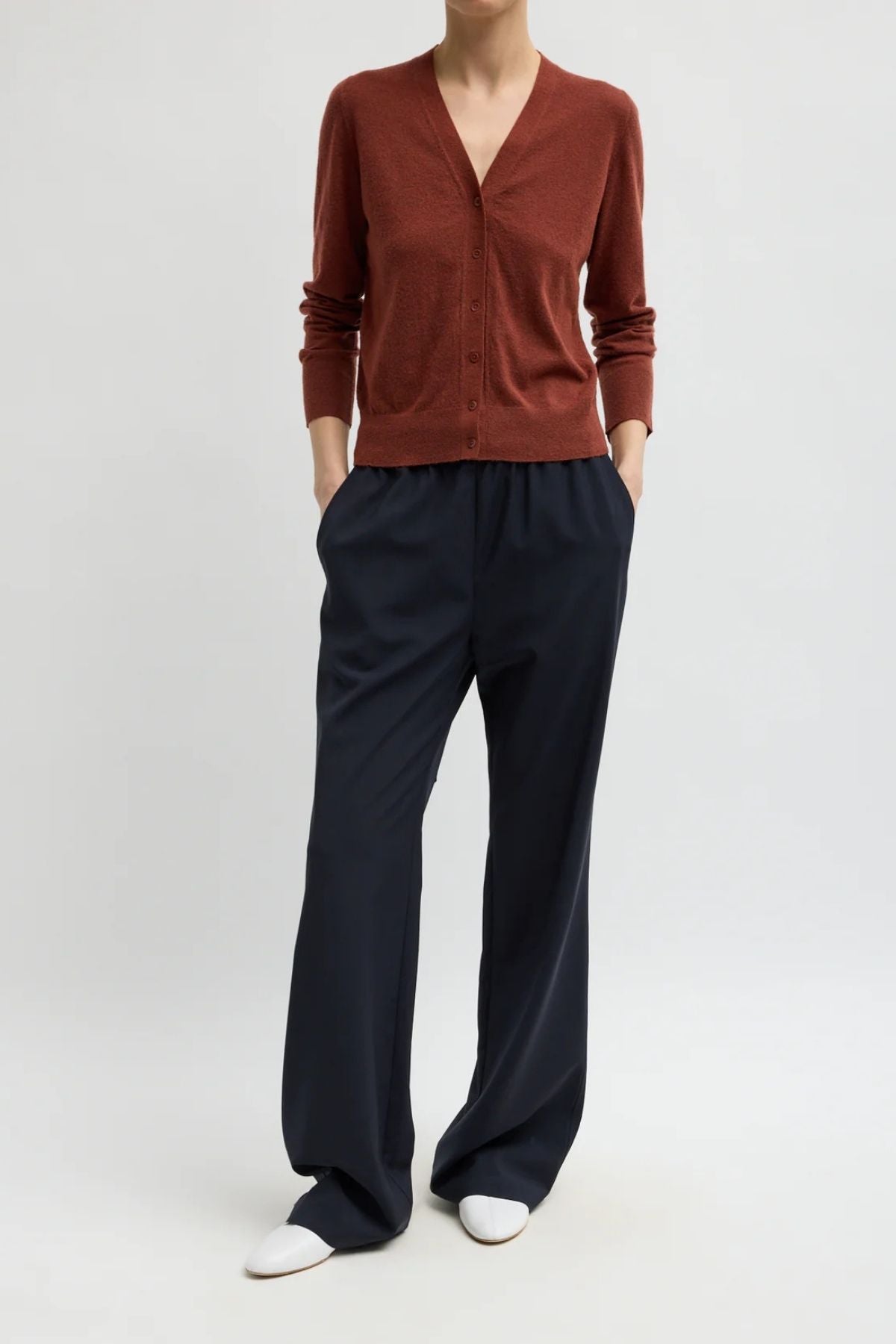 Tibi Tropical Wool Charles Trouser - Navy